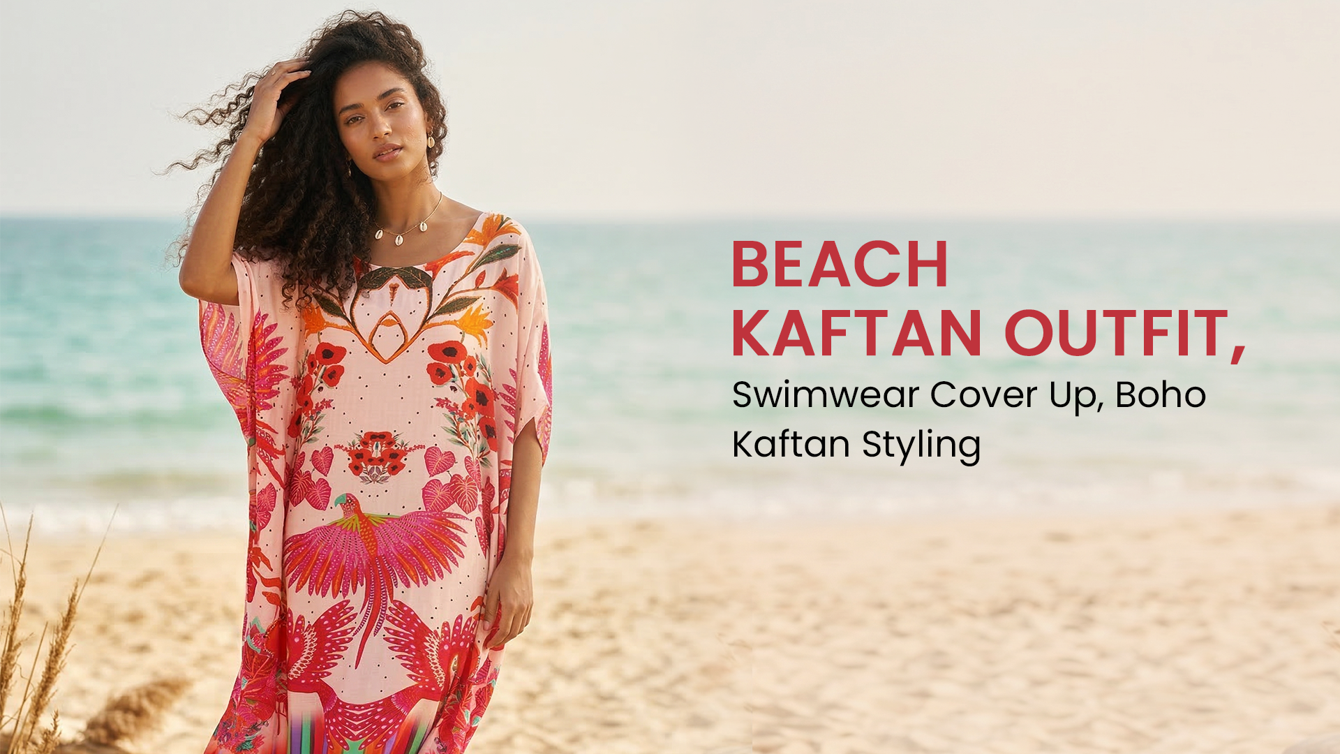 Beach Kaftan Outfit, Swimwear Cover Up, Boho Kaftan Styling