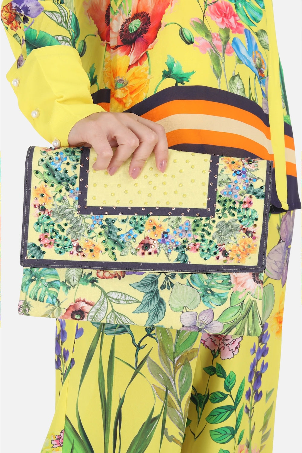 Yellow, green and black Calico Clutch Bag (TheSwankStore)