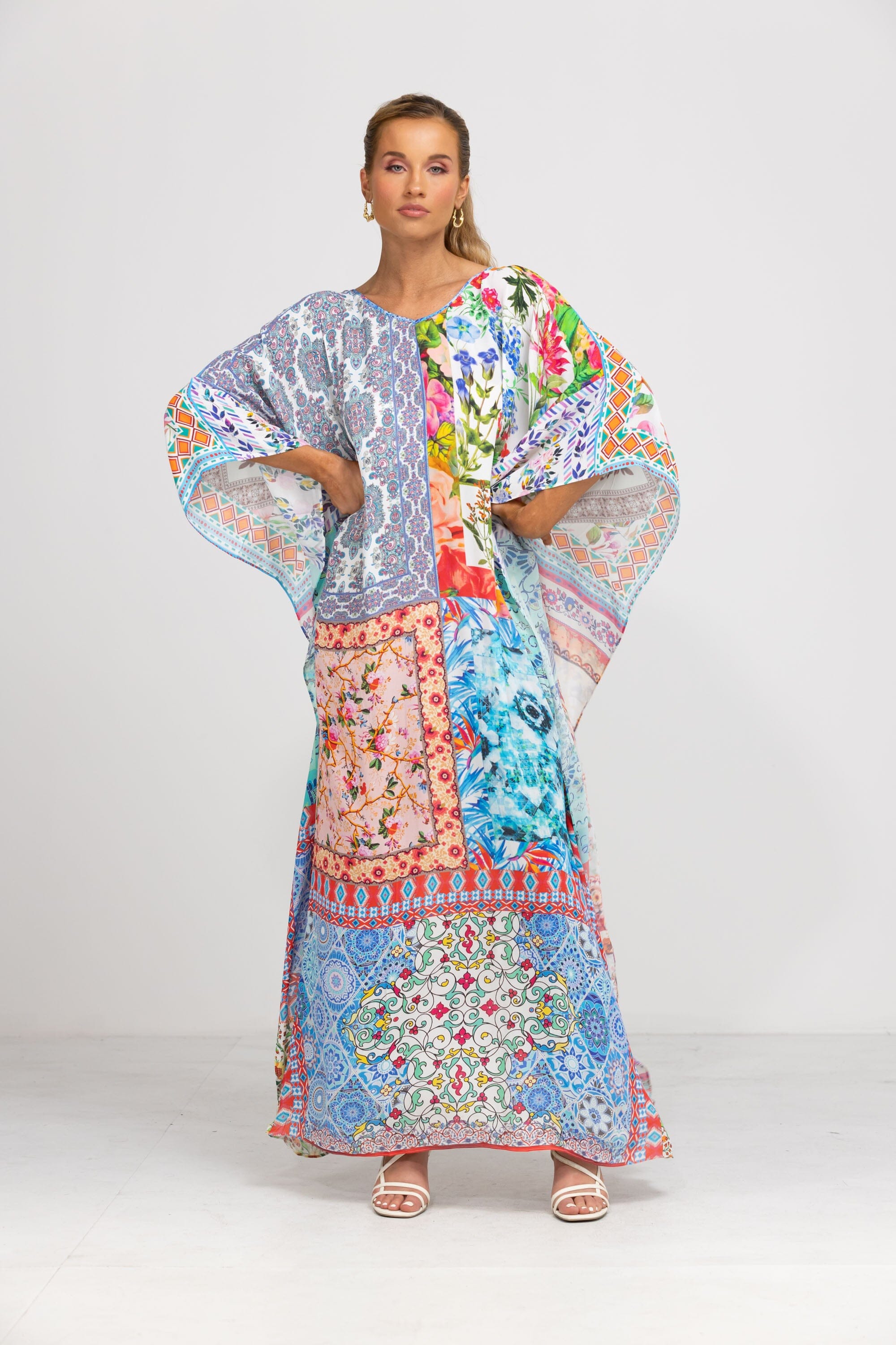 DAMASCUS - LONG KAFTAN - TheSwankStore, Front Pose