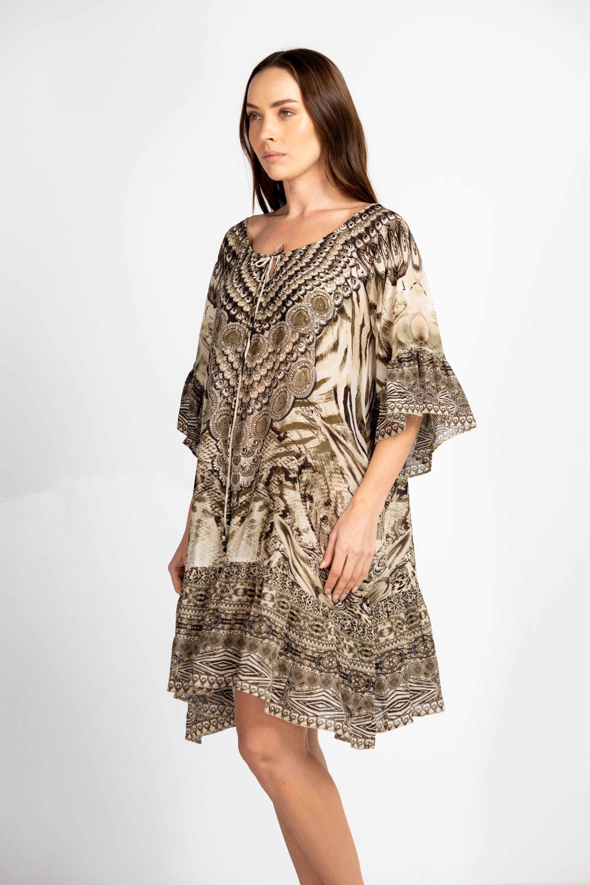 MAKUCHA PANTHERA - GYPSY DRESS 100% Silk (Size - M/L) - TheSwankStore
