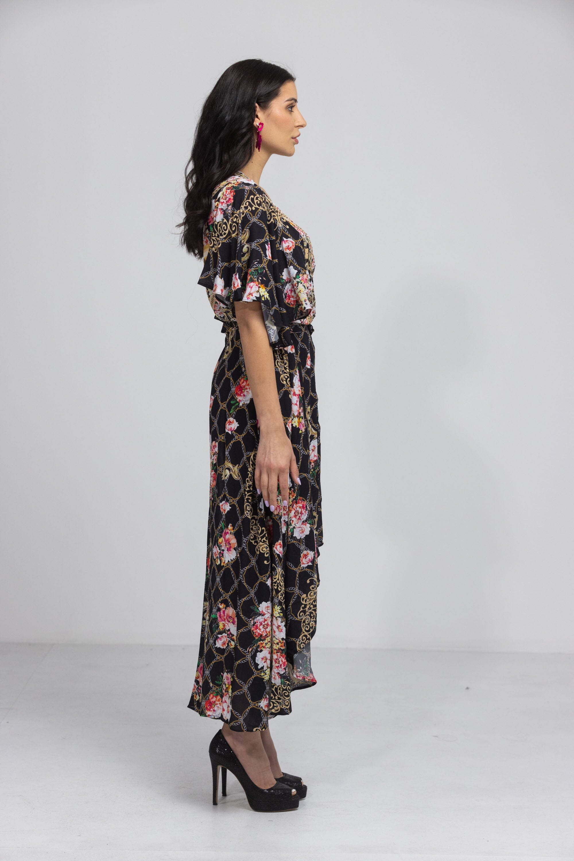 THE OPUS - WRAP DRESS WITH SHORT SLEEVE - TheSwankStore