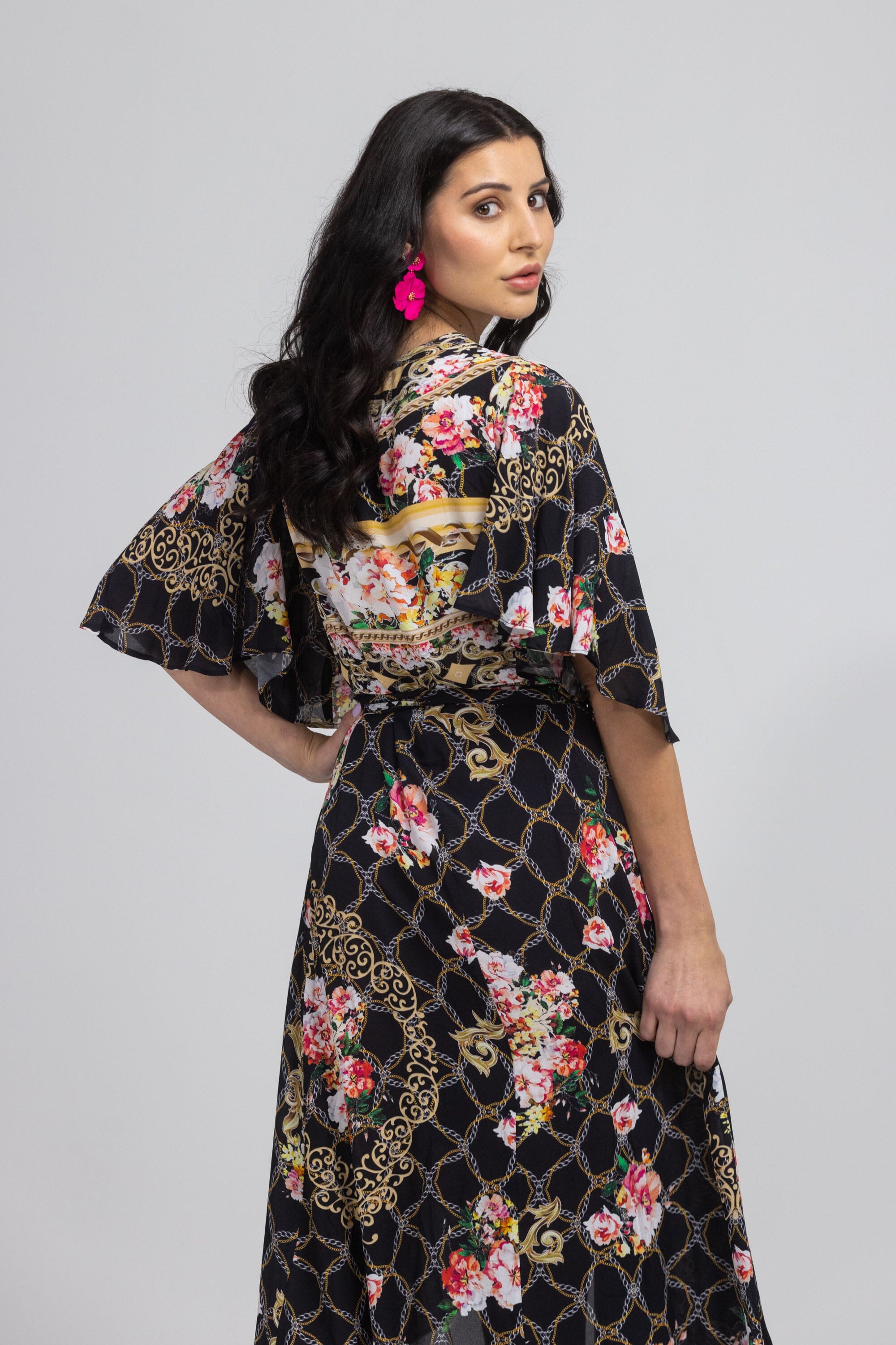 THE OPUS - WRAP DRESS WITH SHORT SLEEVE - TheSwankStore