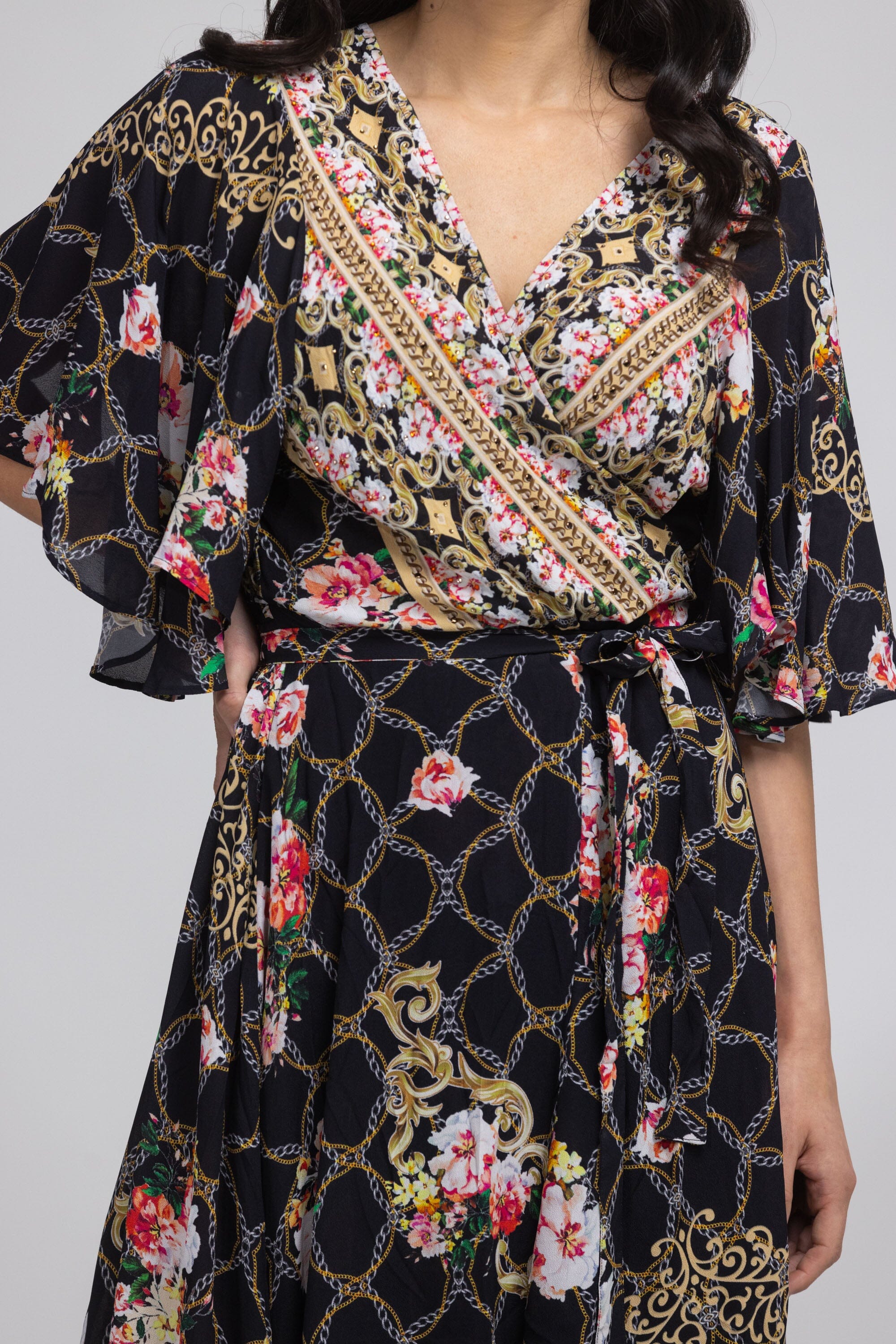 THE OPUS - WRAP DRESS WITH SHORT SLEEVE - TheSwankStore