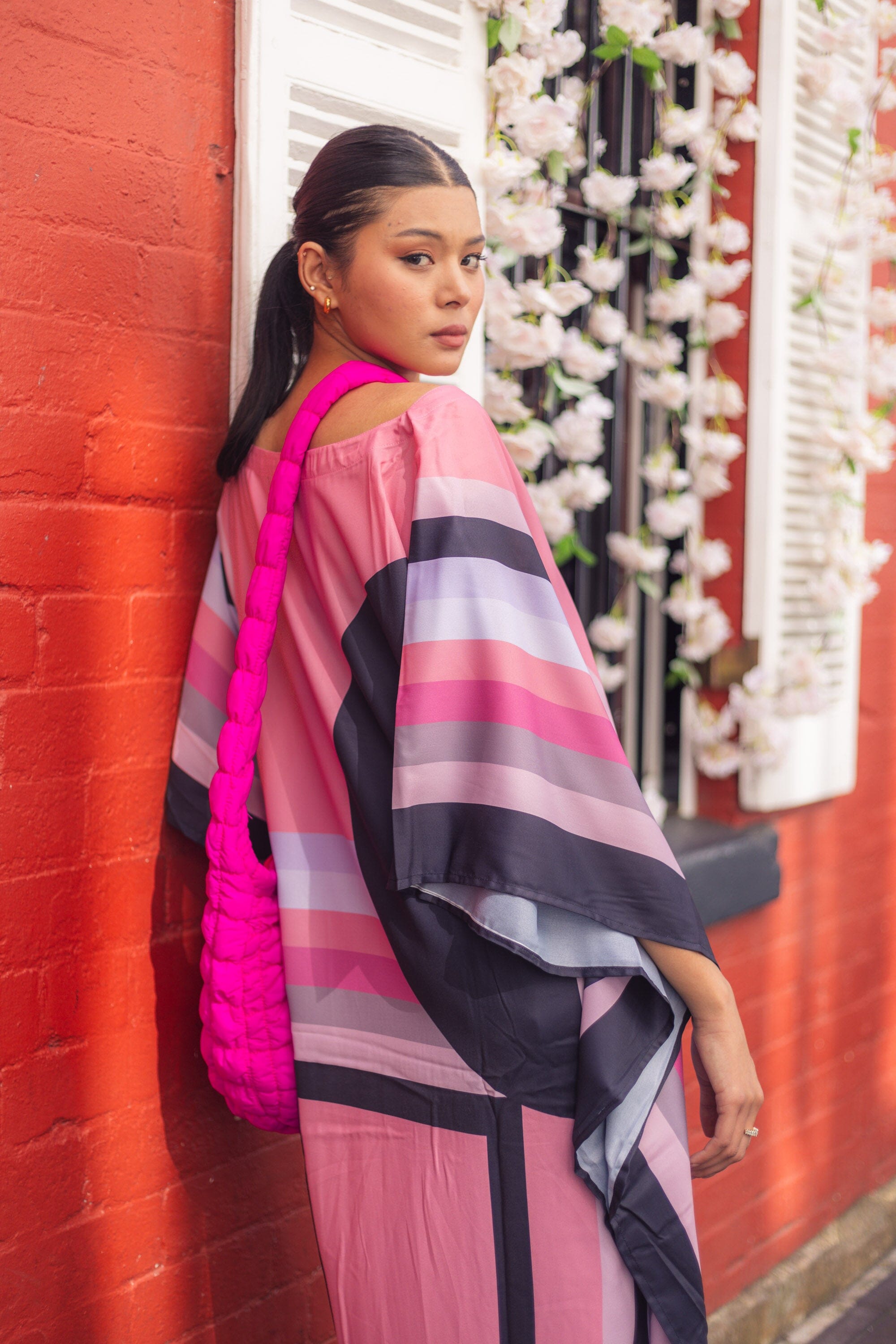 GEOMETRIC LINE - SAKURA - LONG KAFTAN - TheSwankStore