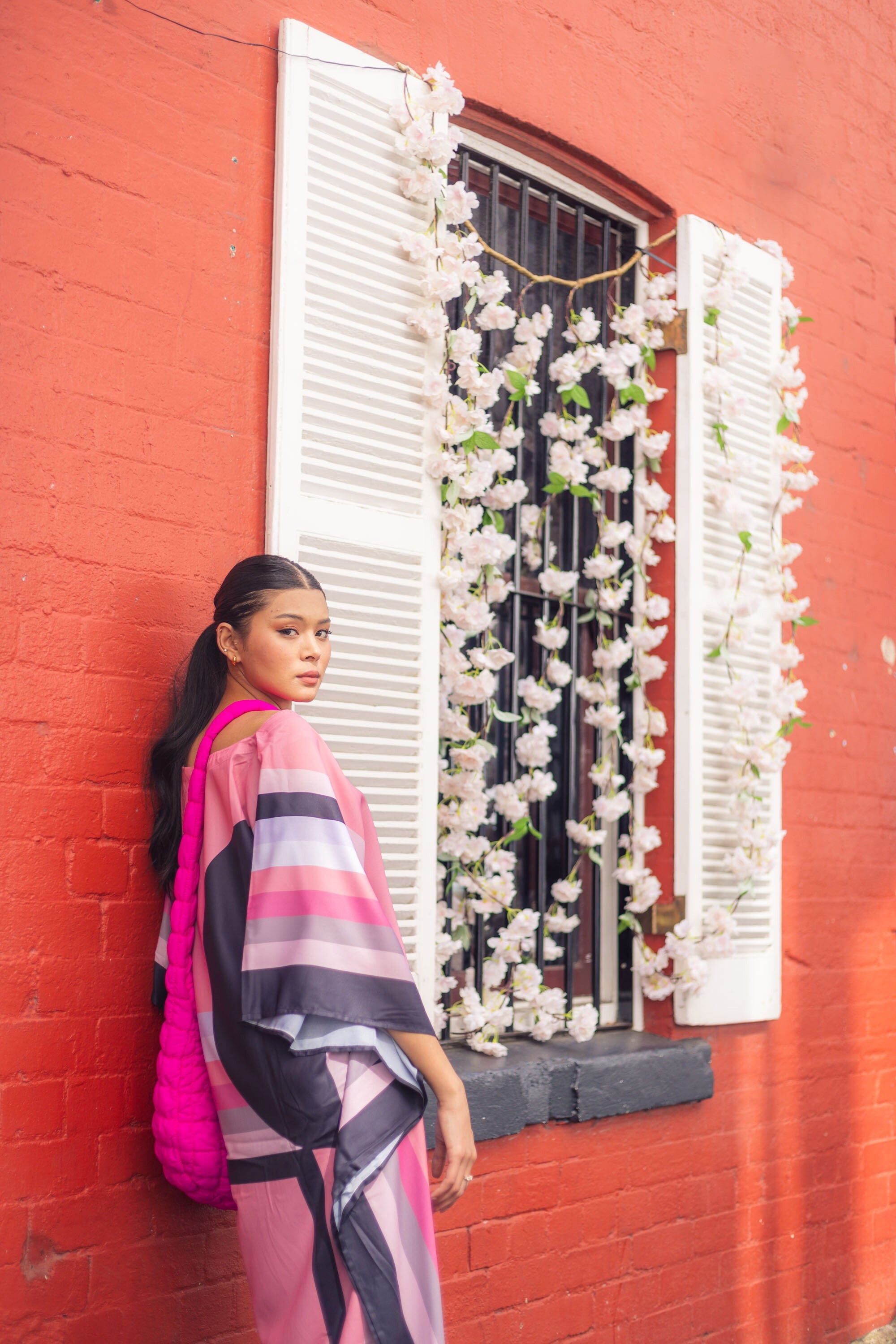 GEOMETRIC LINE - SAKURA - LONG KAFTAN - TheSwankStore