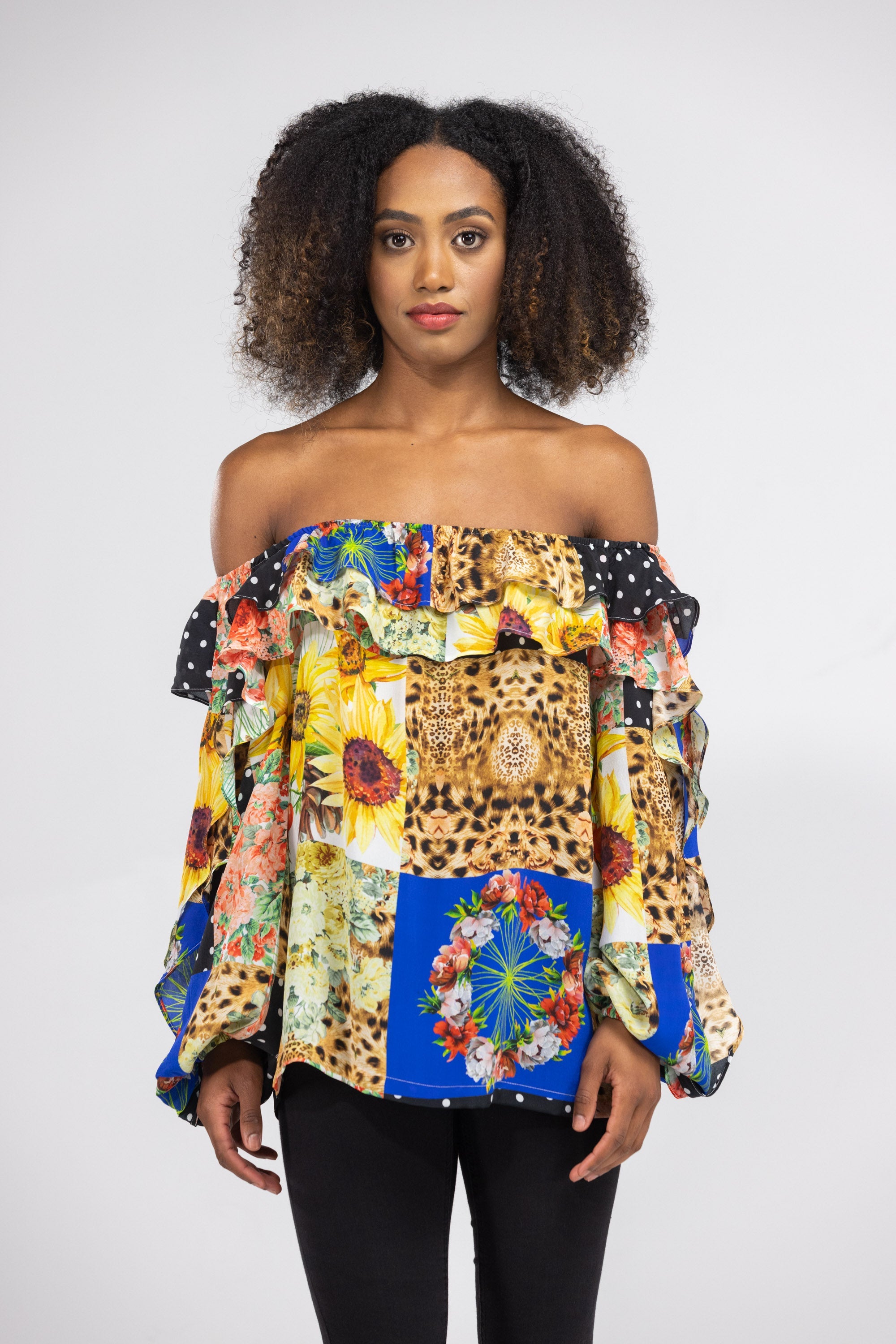 PERTH - FLAMENCO TOP 100% Silk (Size - L/XL) - TheSwankStore