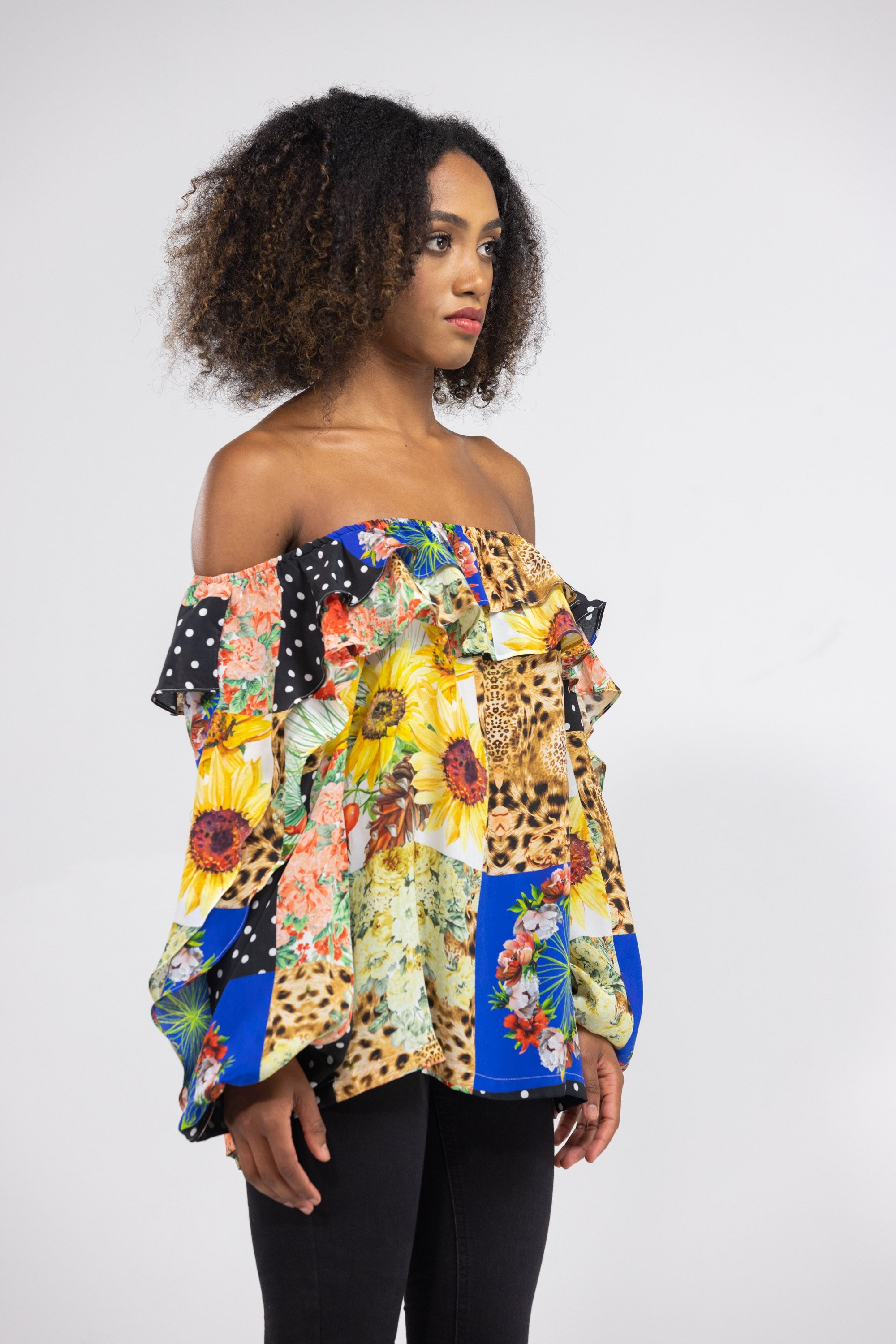 PERTH - FLAMENCO TOP 100% Silk (Size - L/XL) - TheSwankStore