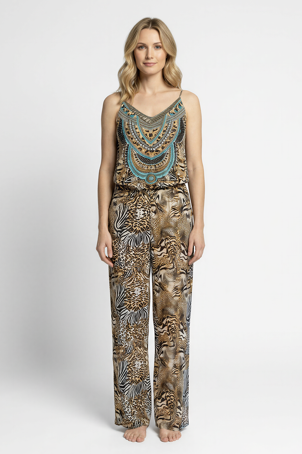SAVANNAH - JUMPSUIT 100% Silk - TheSwankStore