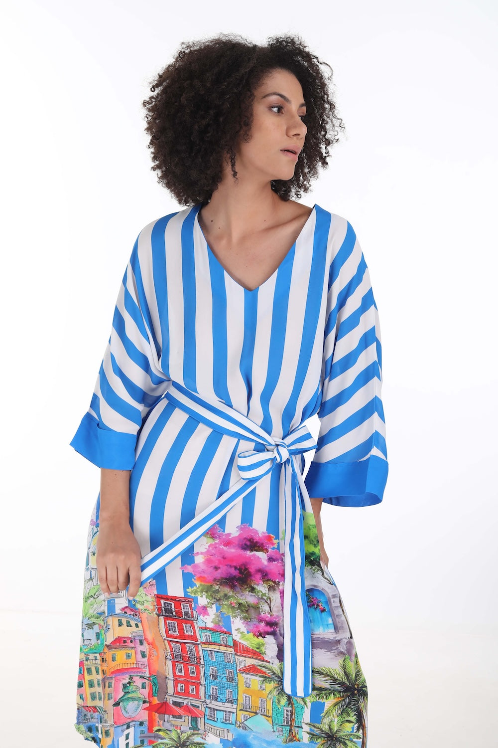 ST TROPEZ - MIDI DRESS WITH SHORT SLEEVE - TheSwankStore