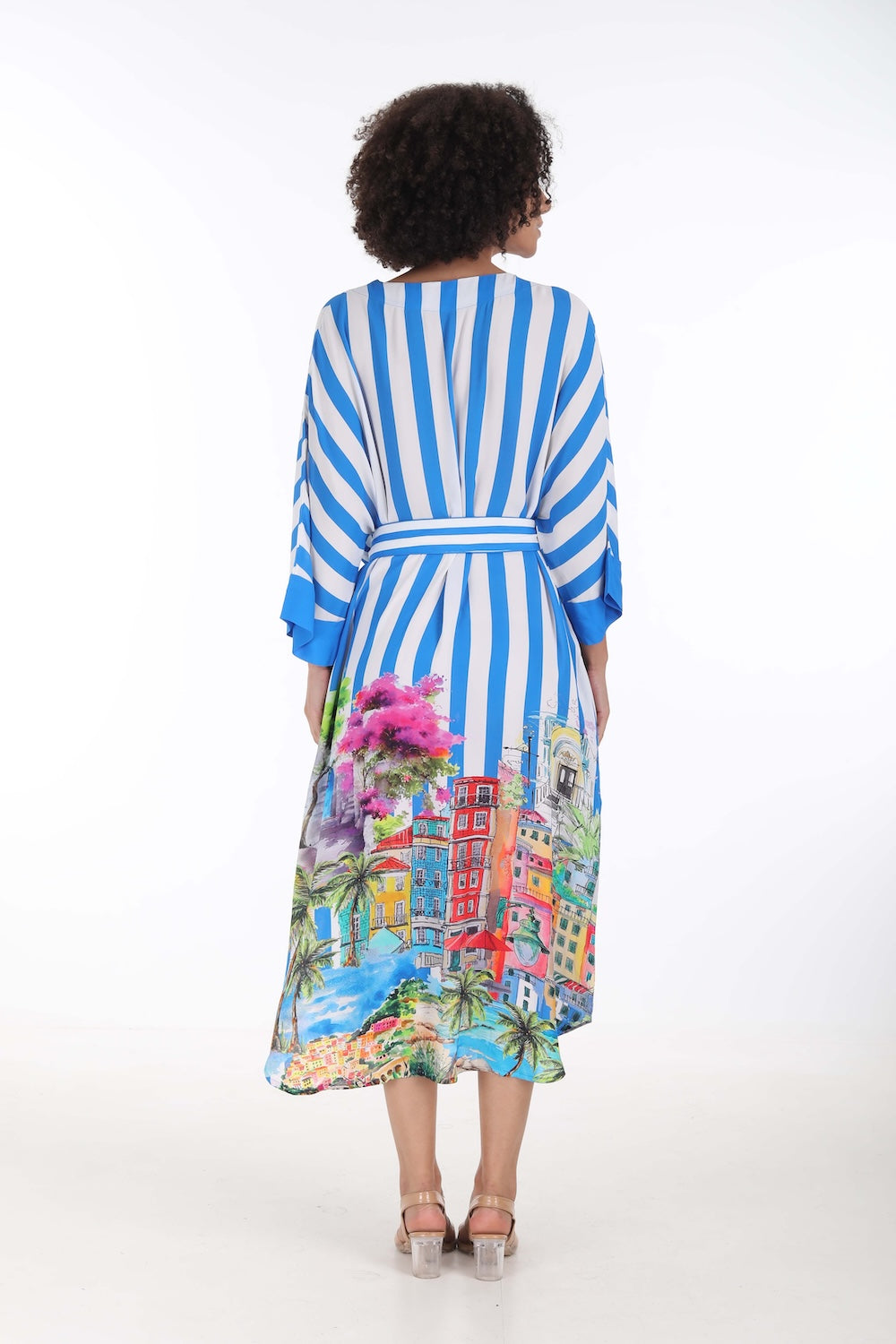 ST TROPEZ - MIDI DRESS WITH SHORT SLEEVE - TheSwankStore