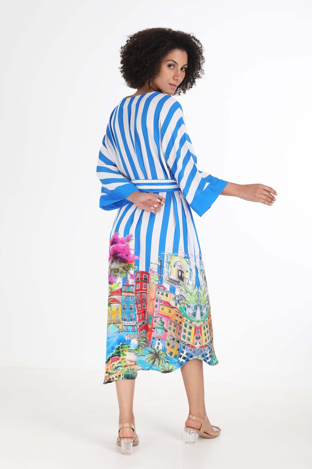 ST TROPEZ - MIDI DRESS WITH SHORT SLEEVE - TheSwankStore