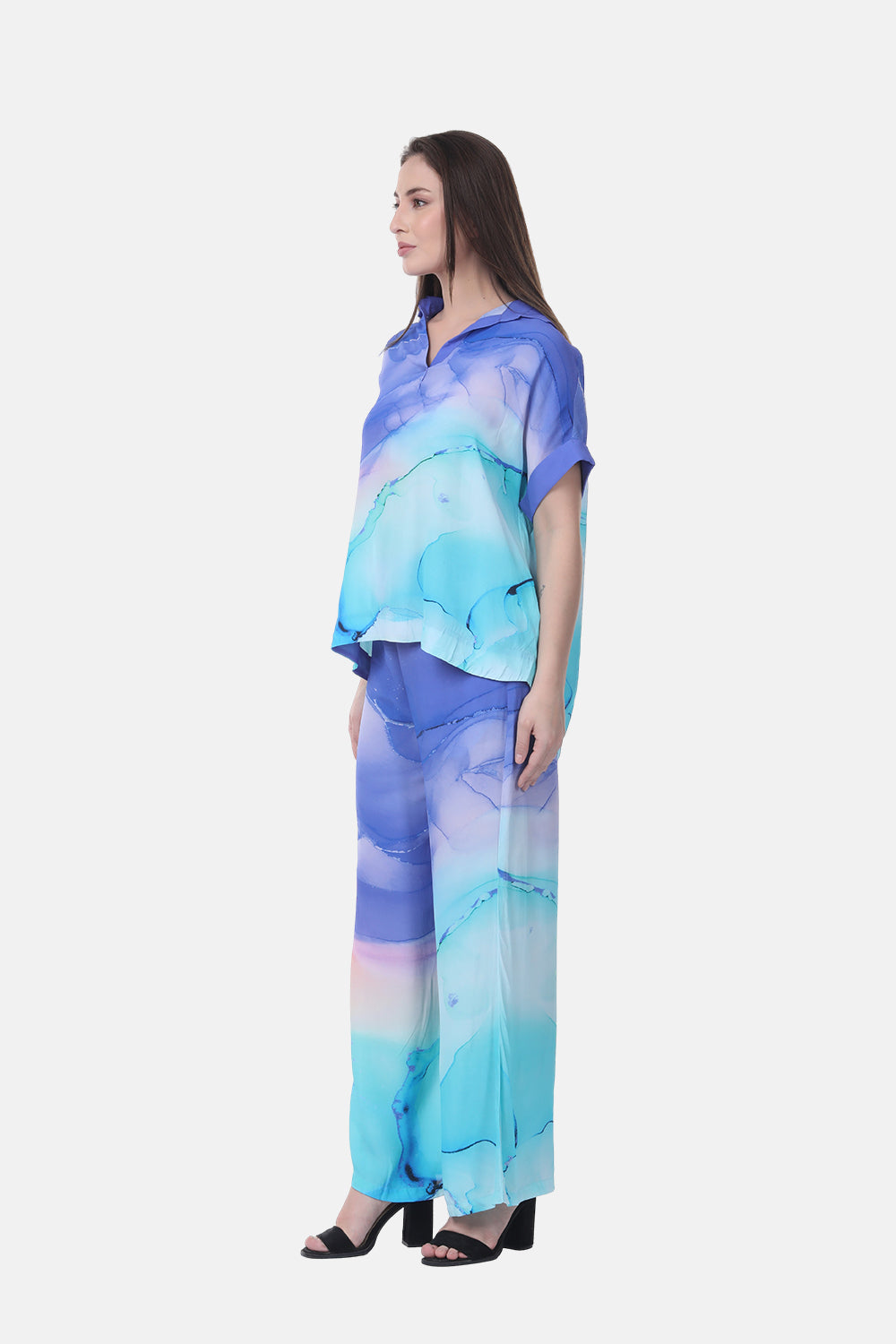 TEMPER BLUE - ROSE TOP (Shorter Style) - TheSwankStore