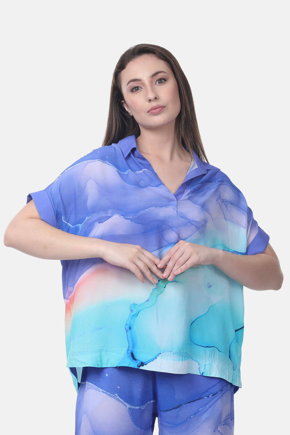 TEMPER BLUE - ROSE TOP (Shorter Style) - TheSwankStore