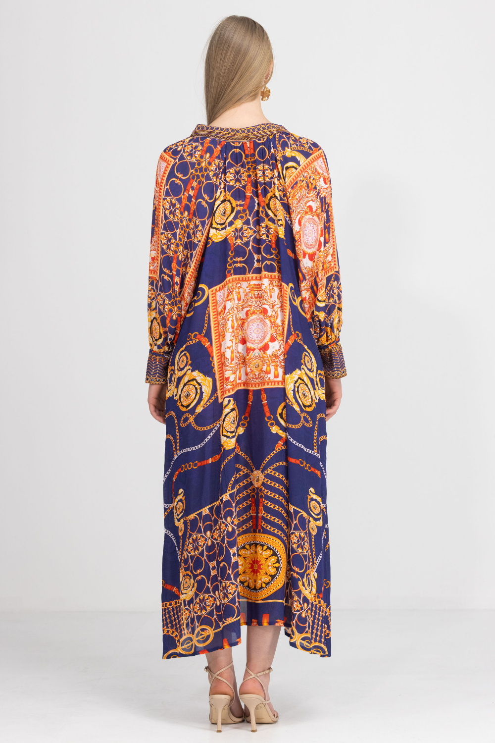 Back view of the Bondi Resortwear Tempranillo Cynthia Tunic highlighting its refined resort wear design