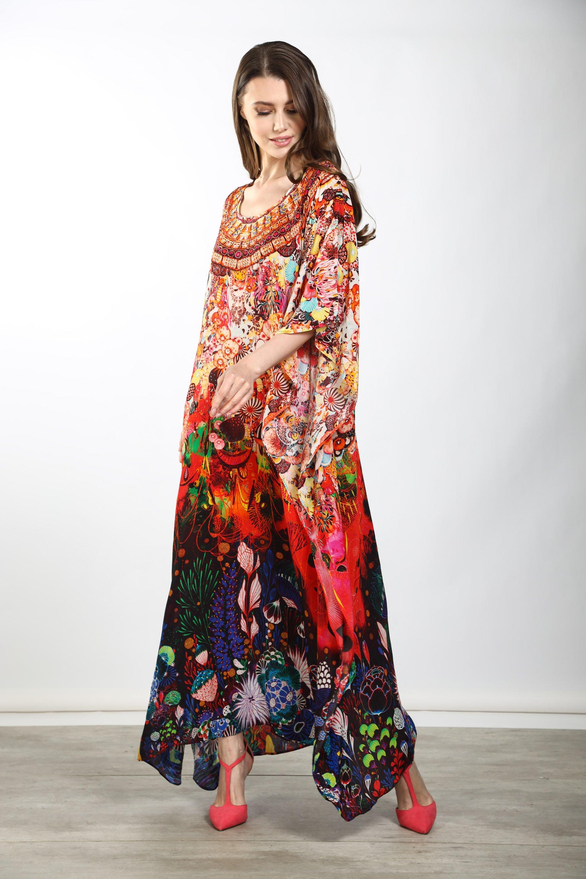 CORRALLE - LONG KAFTAN - TheSwankStore