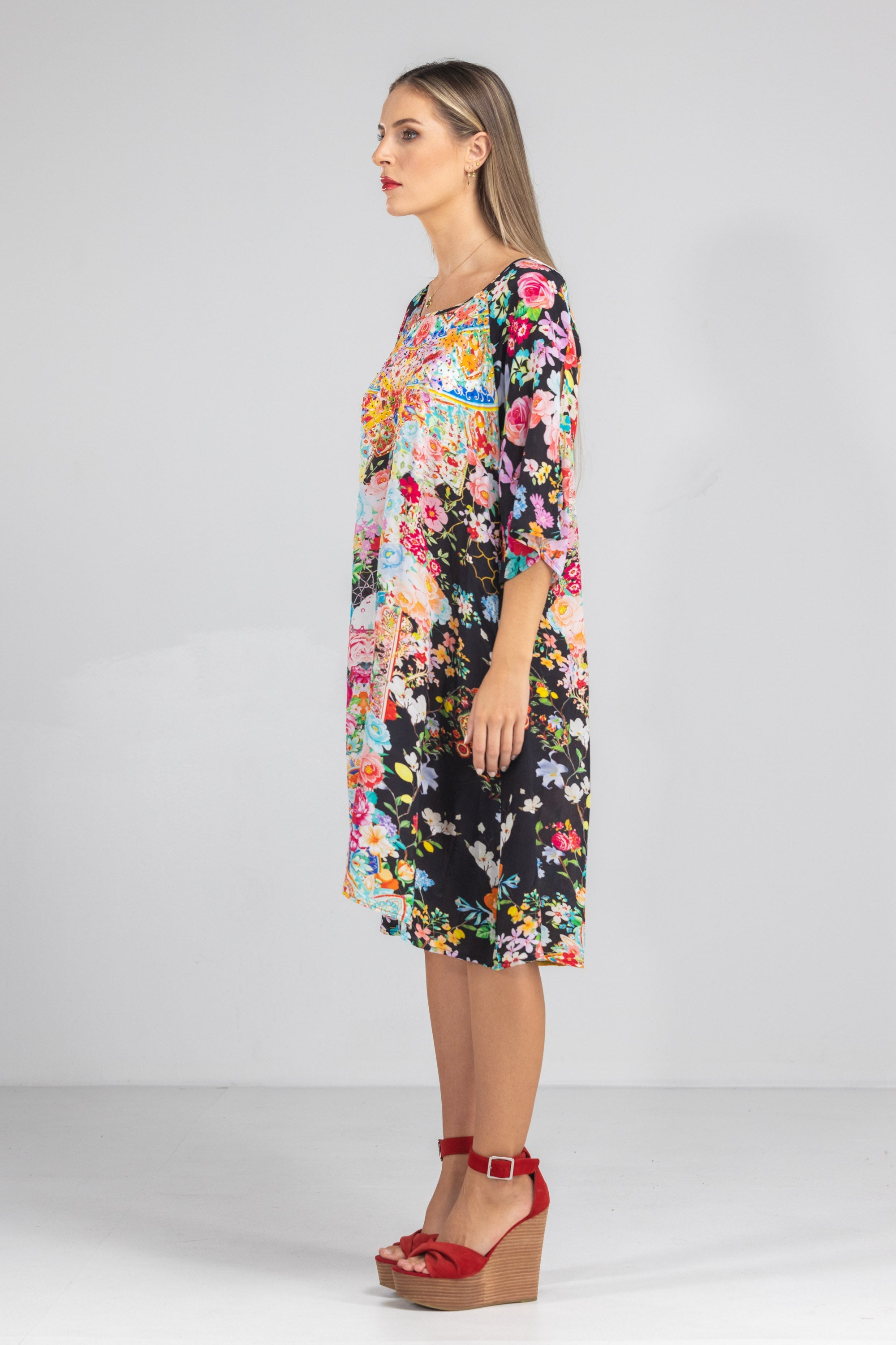 FLORINA NOIR - SLIT SLEEVE DRESS - TheSwankStore