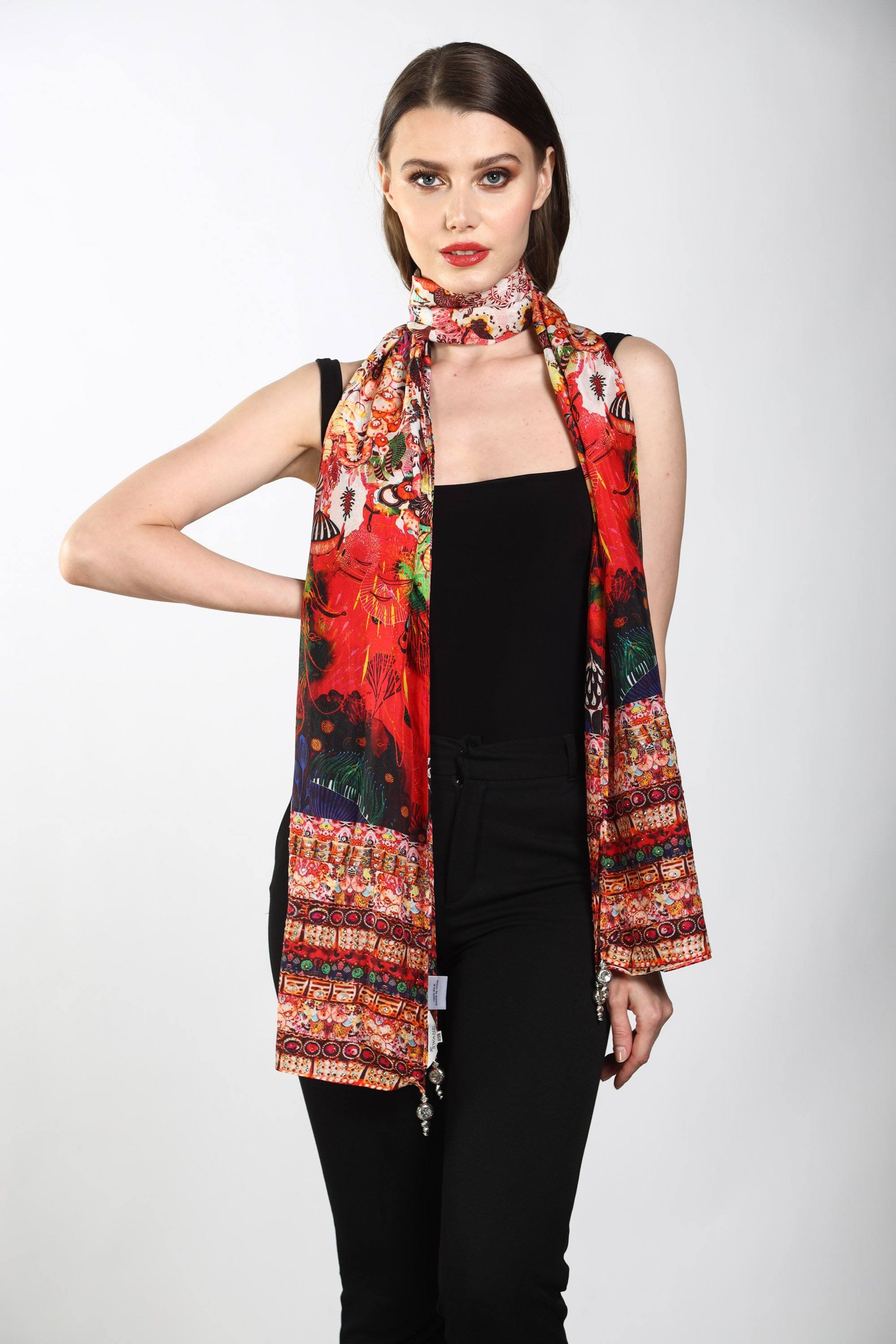 CORRALLE - SILK SCARF - TheSwankStore