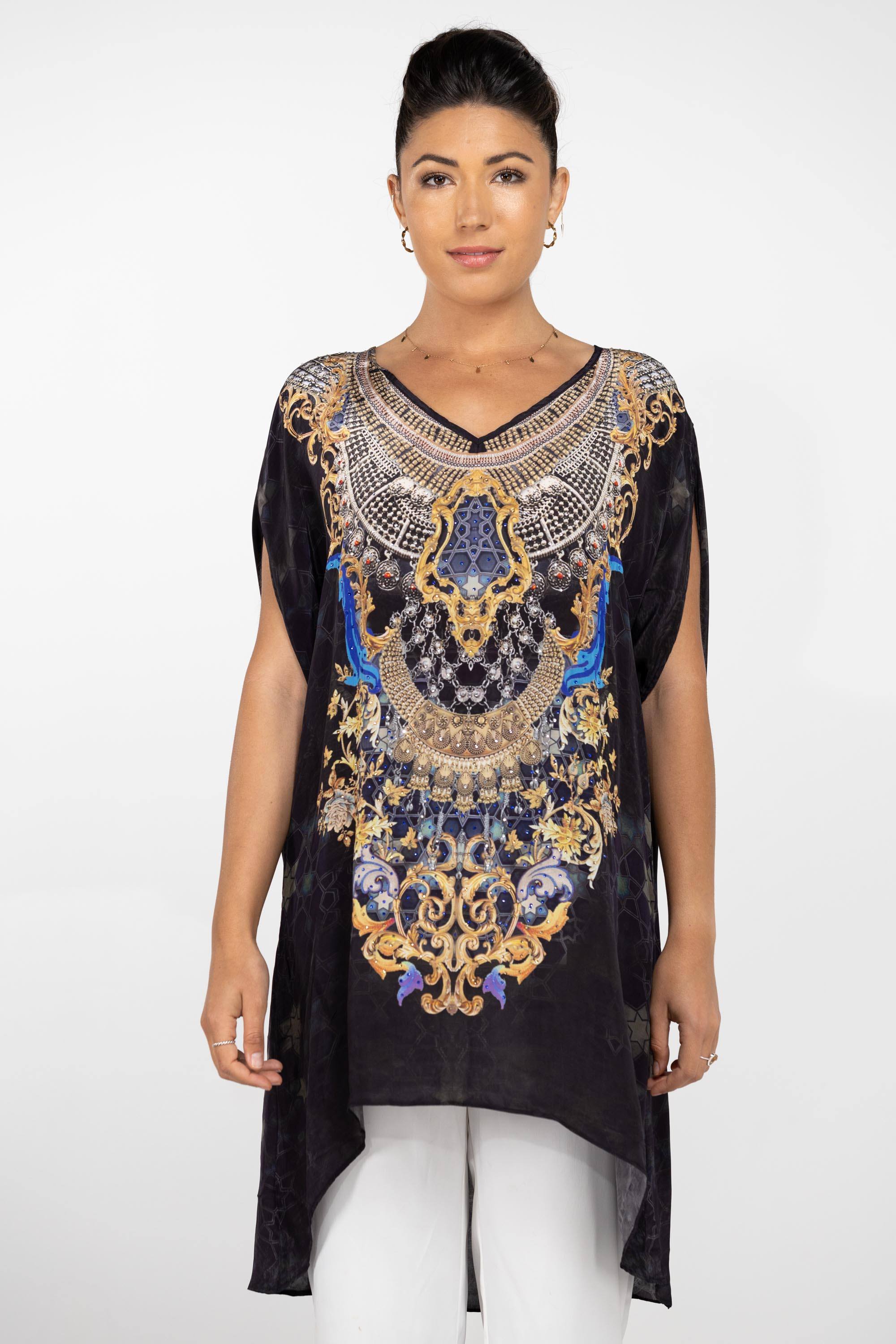 MIDNIGHT IN PARIS - KAFTAN TUNIC (Longer Style) - TheSwankStore