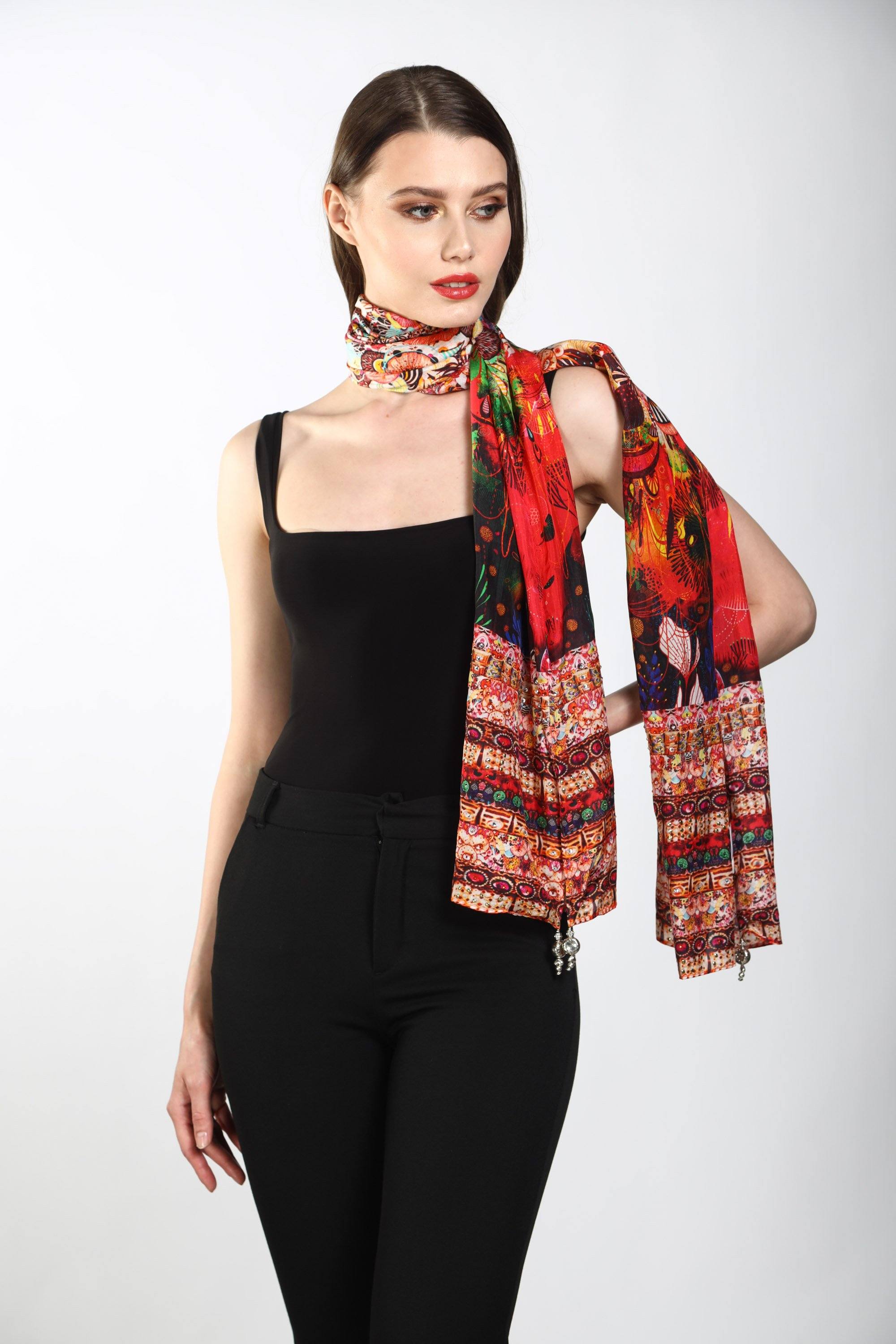 CORRALLE - SILK SCARF - TheSwankStore