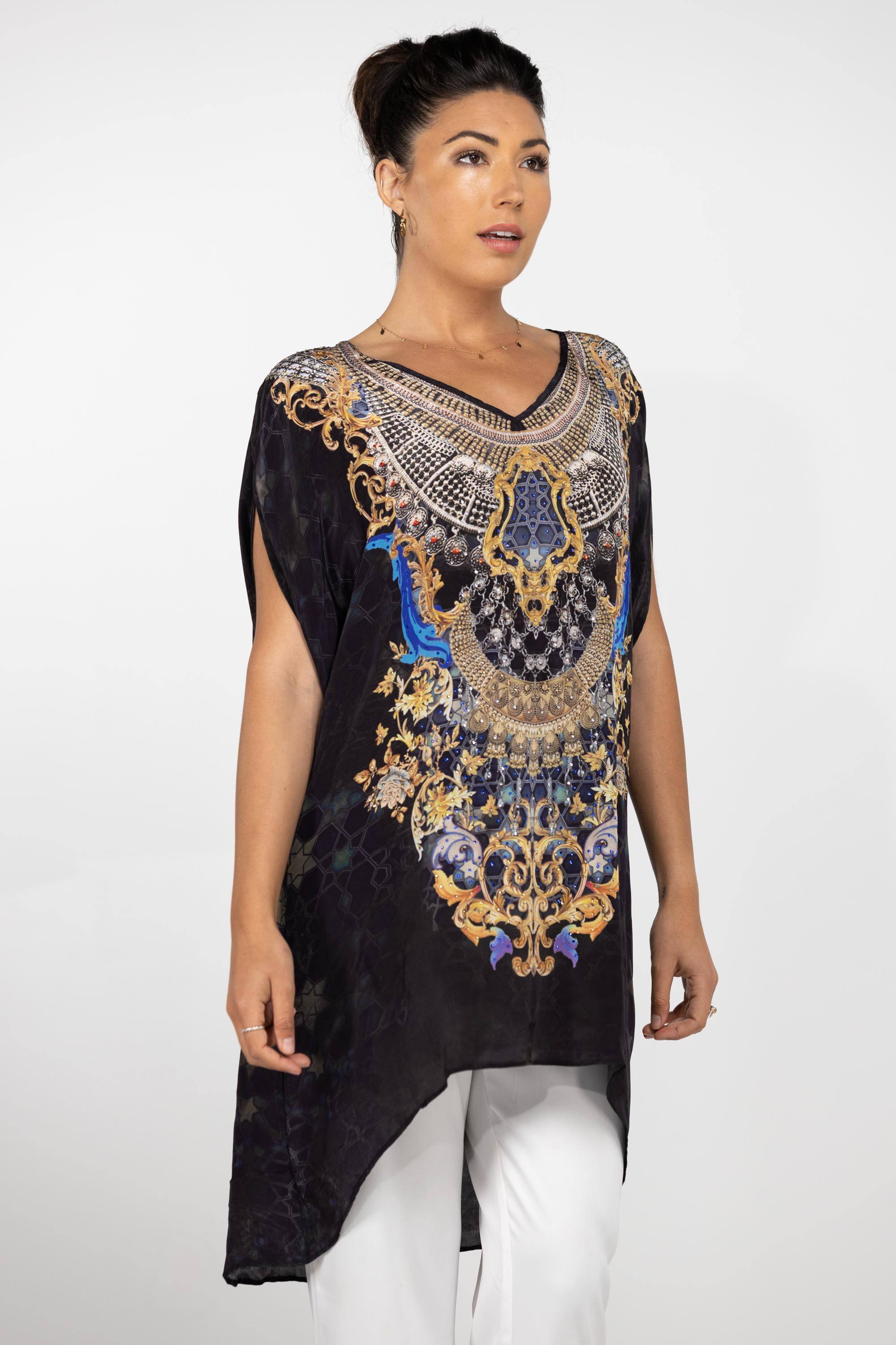 MIDNIGHT IN PARIS - KAFTAN TUNIC (Longer Style) - TheSwankStore