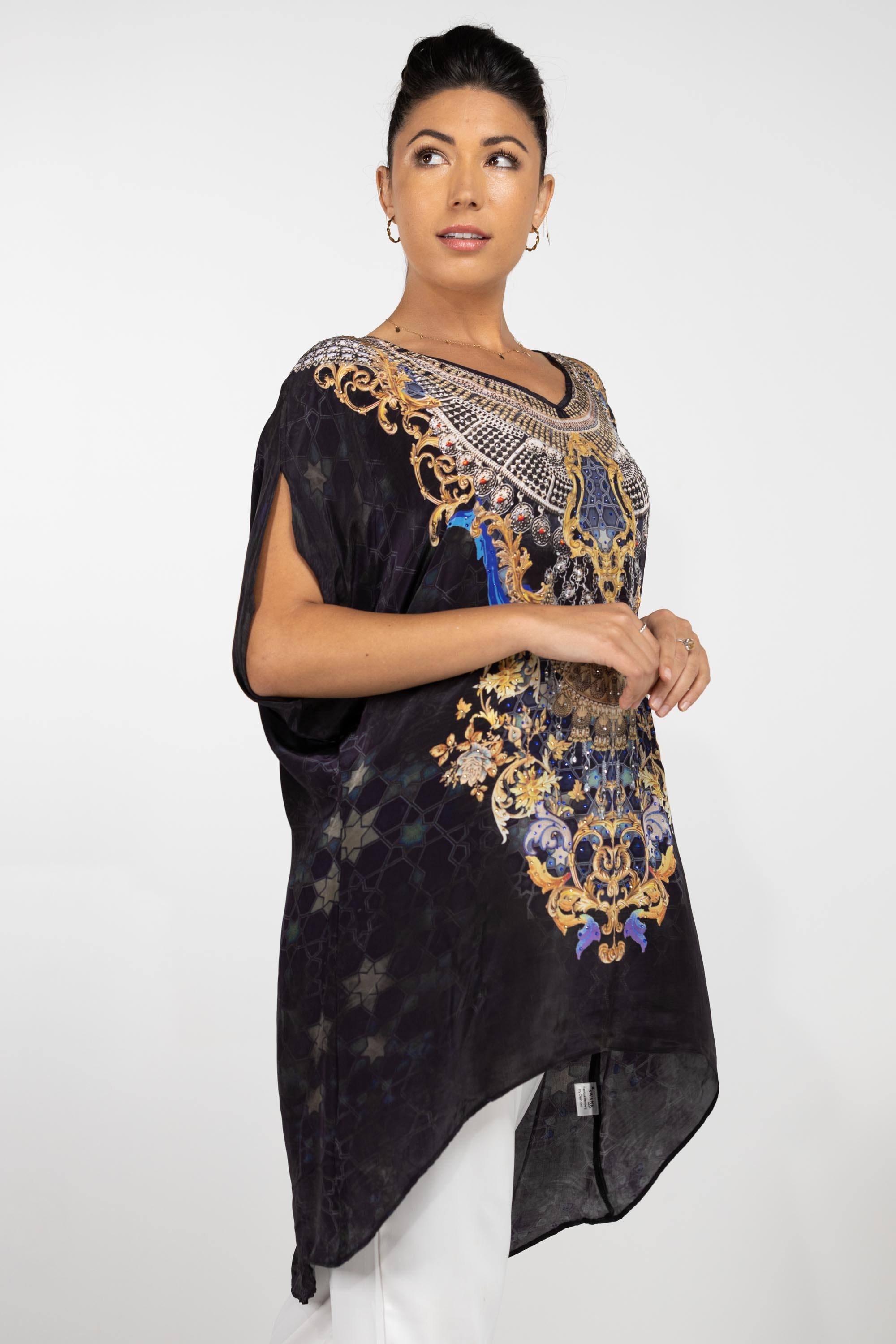 MIDNIGHT IN PARIS - KAFTAN TUNIC (Longer Style) - TheSwankStore