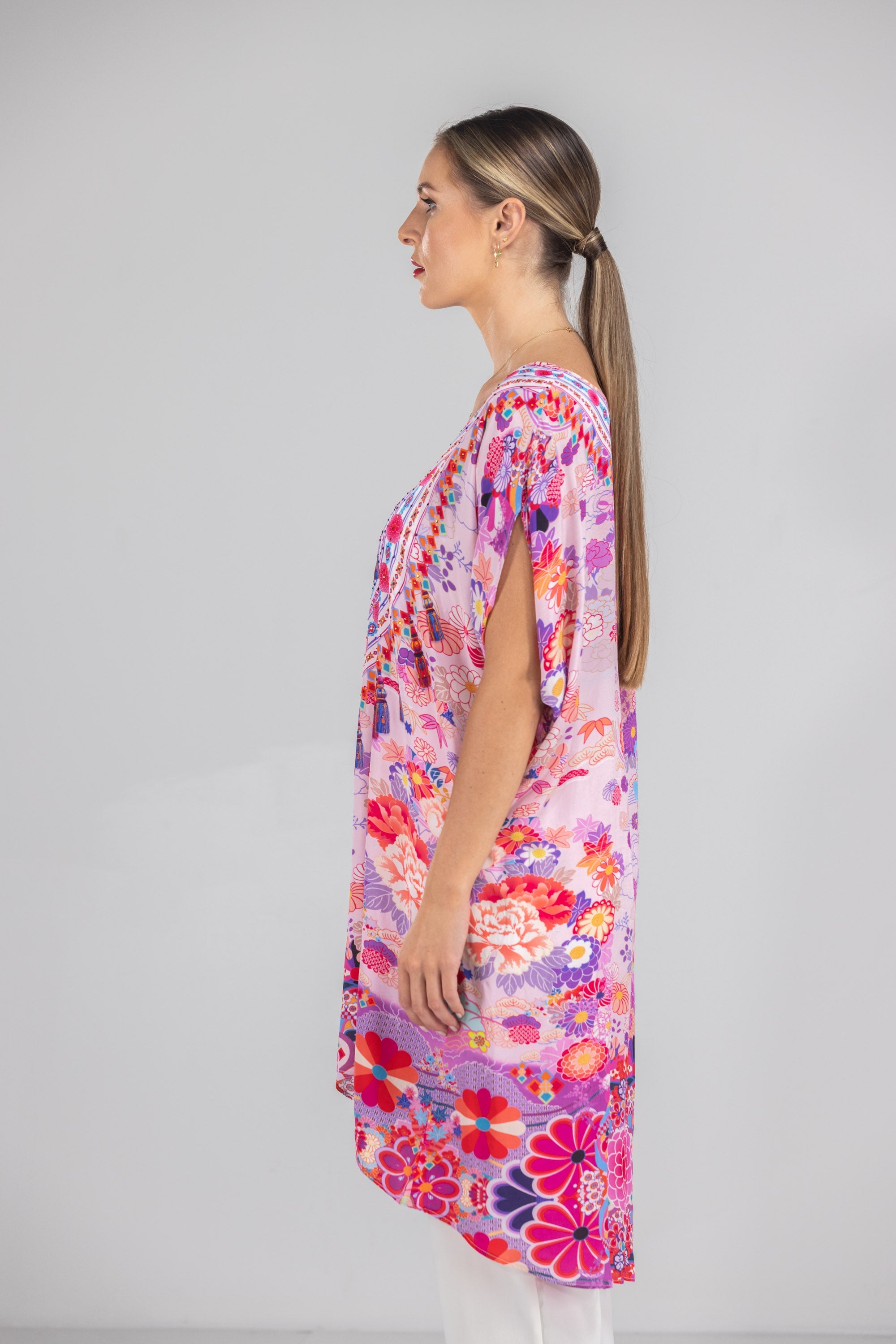 CHERRY BLOSSOM - Kaftan Tunic (Longer Style) - TheSwankStore