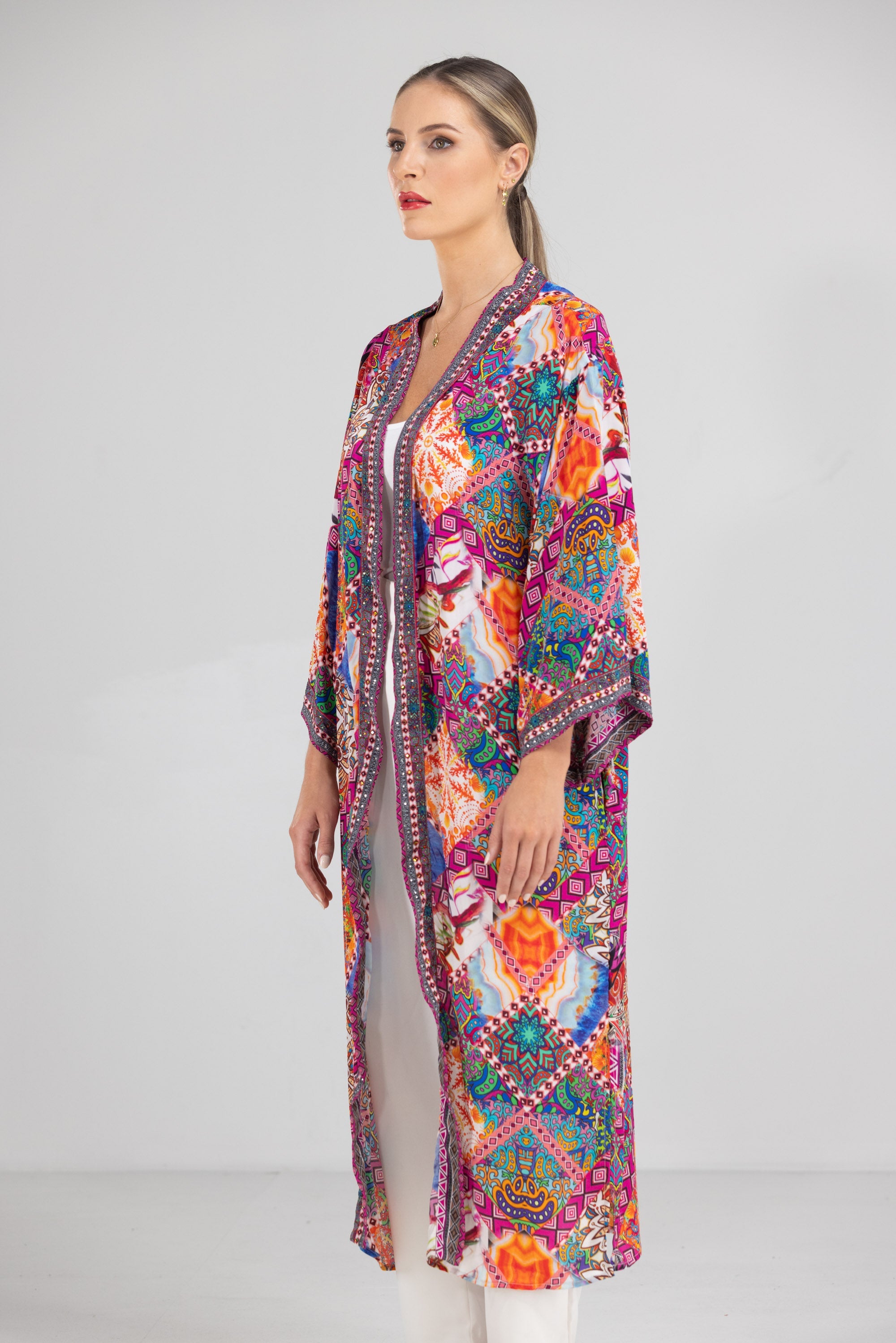 TUNISIA - KIMONO SHRUG LONG - TheSwankStore