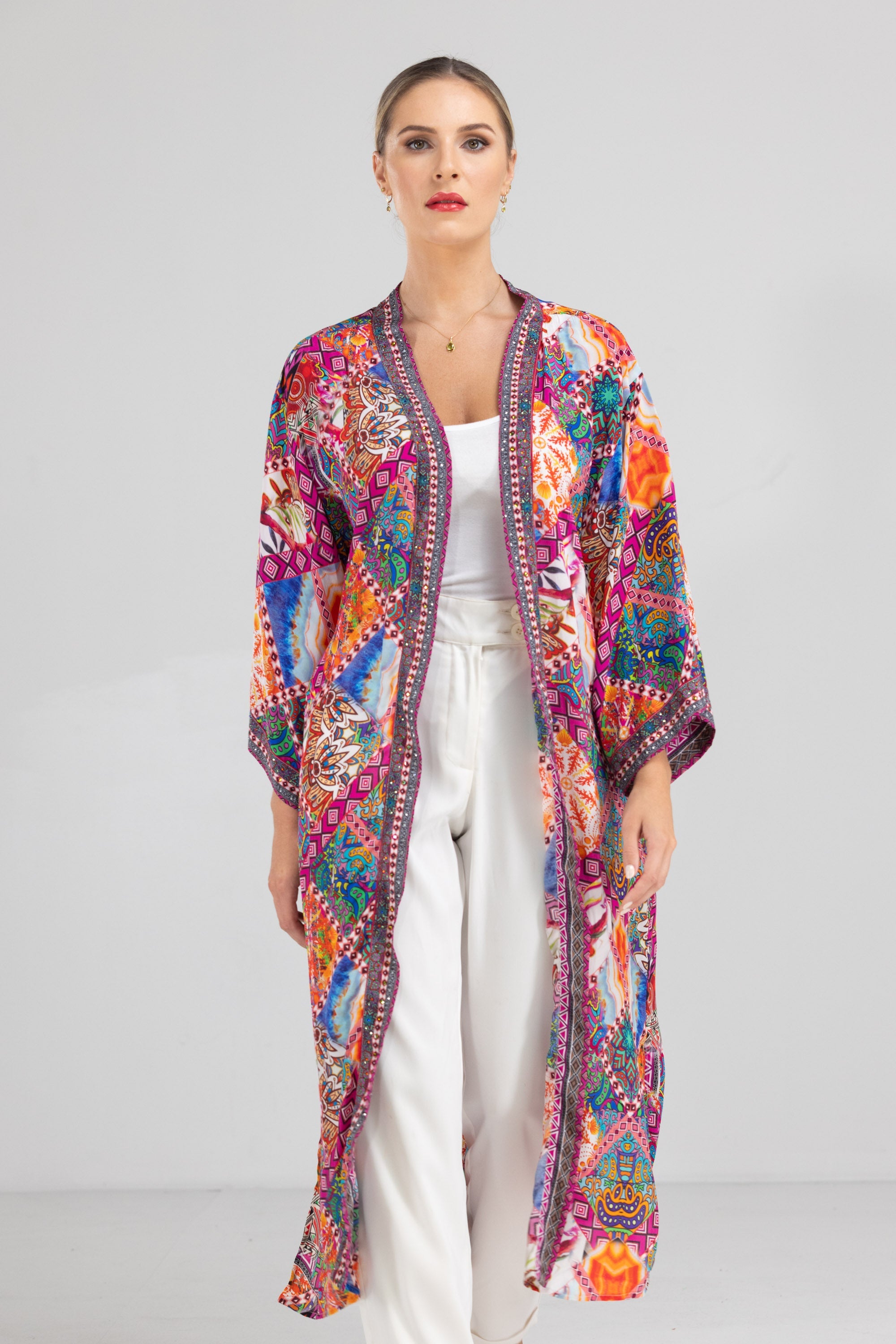 TUNISIA - KIMONO SHRUG LONG - TheSwankStore