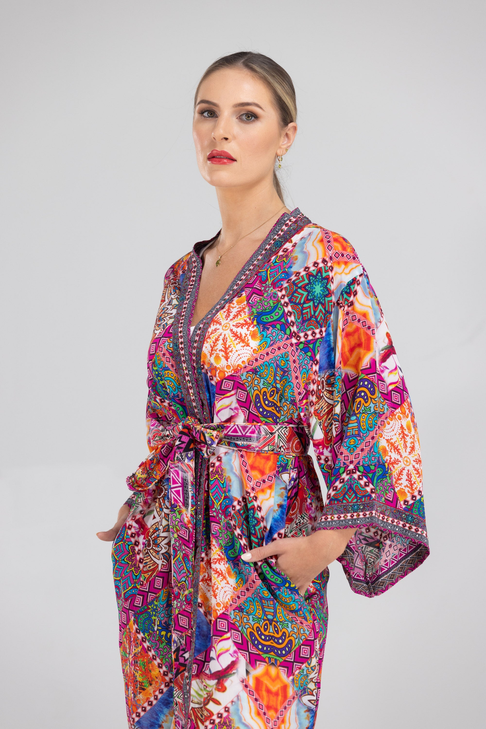 TUNISIA - KIMONO SHRUG LONG - TheSwankStore