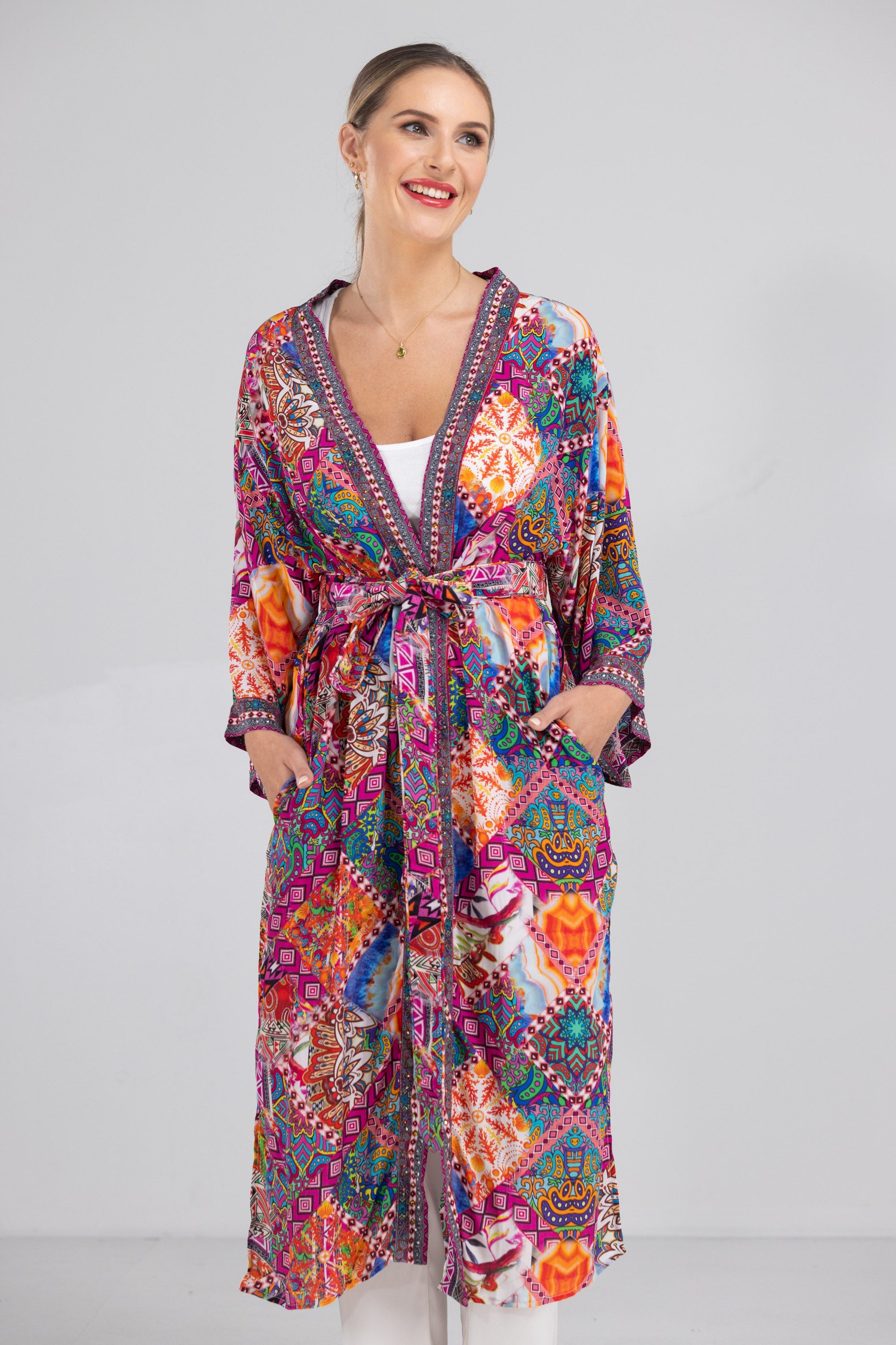 TUNISIA - KIMONO SHRUG LONG - TheSwankStore