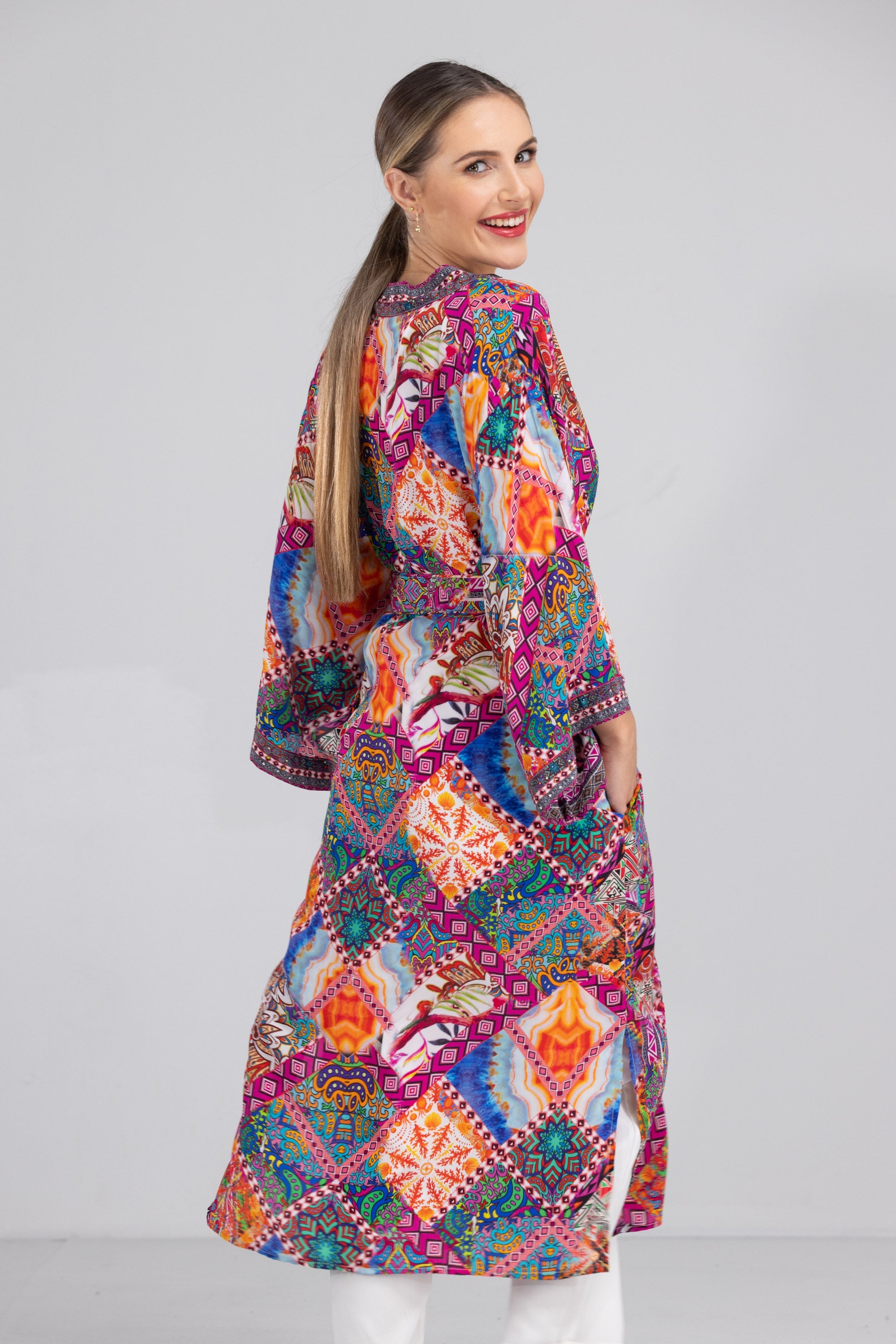 TUNISIA - KIMONO SHRUG LONG - TheSwankStore