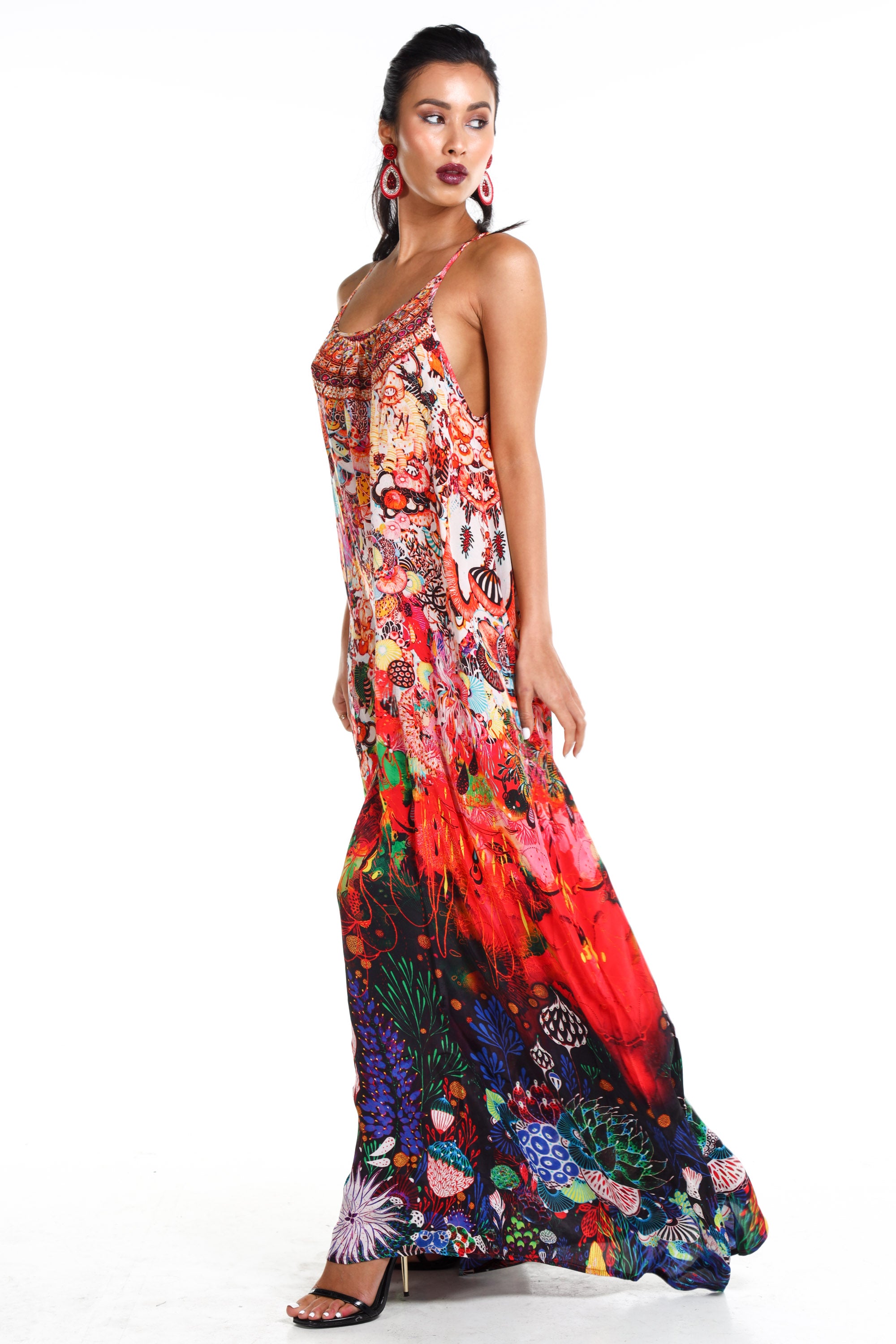 CORRALLE - MAXI DRESS WITH ADJUSTABLE STRAPS - TheSwankStore