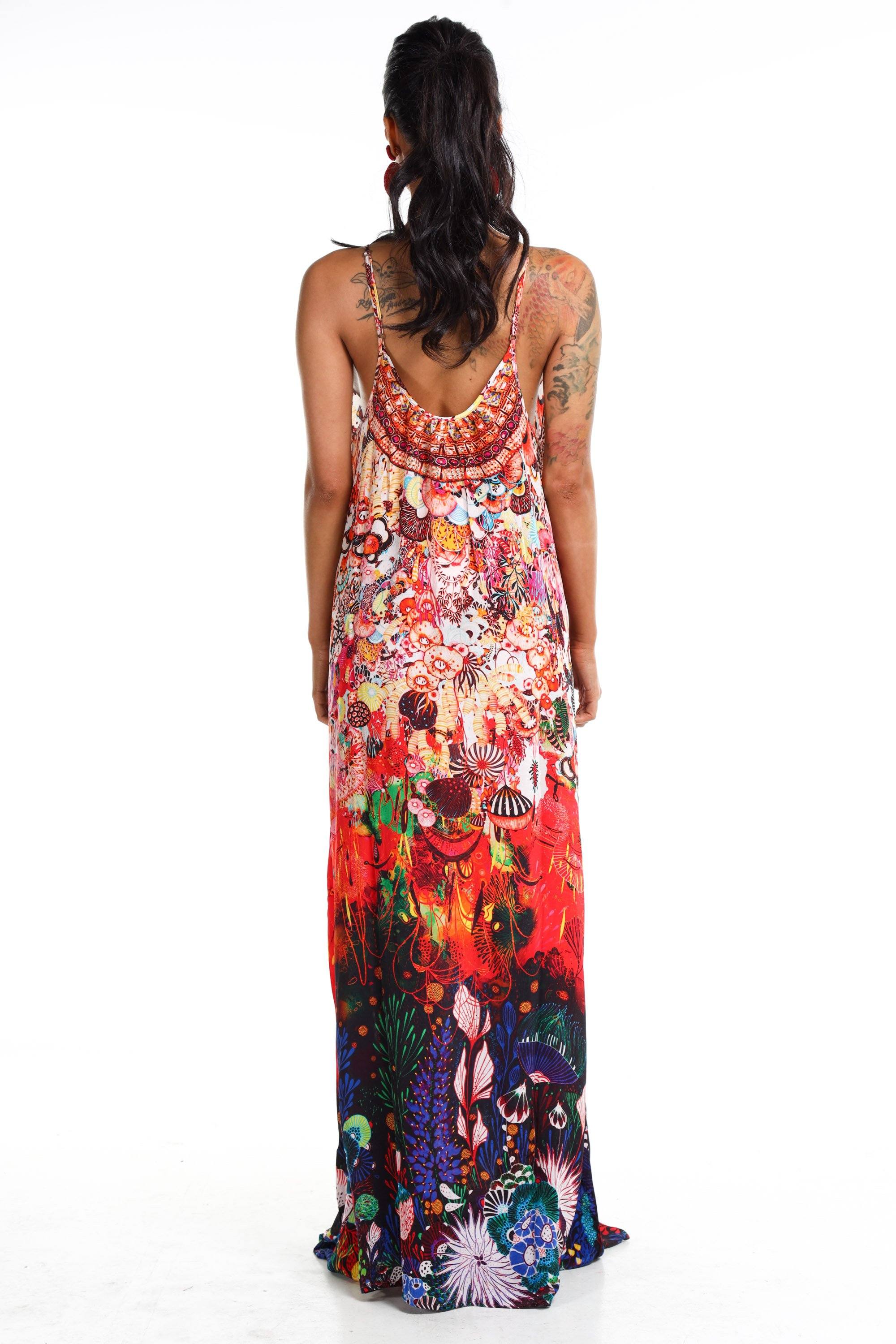 CORRALLE - MAXI DRESS WITH ADJUSTABLE STRAPS - TheSwankStore