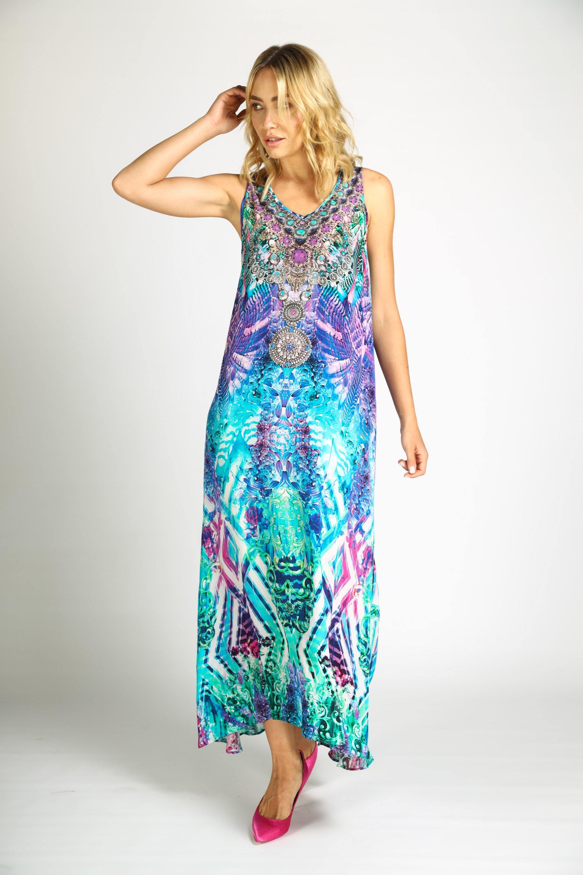 Bondi Resortwear Zaffari Flowing Maxi Dress styled for premium maxi dresses resort wear fashion