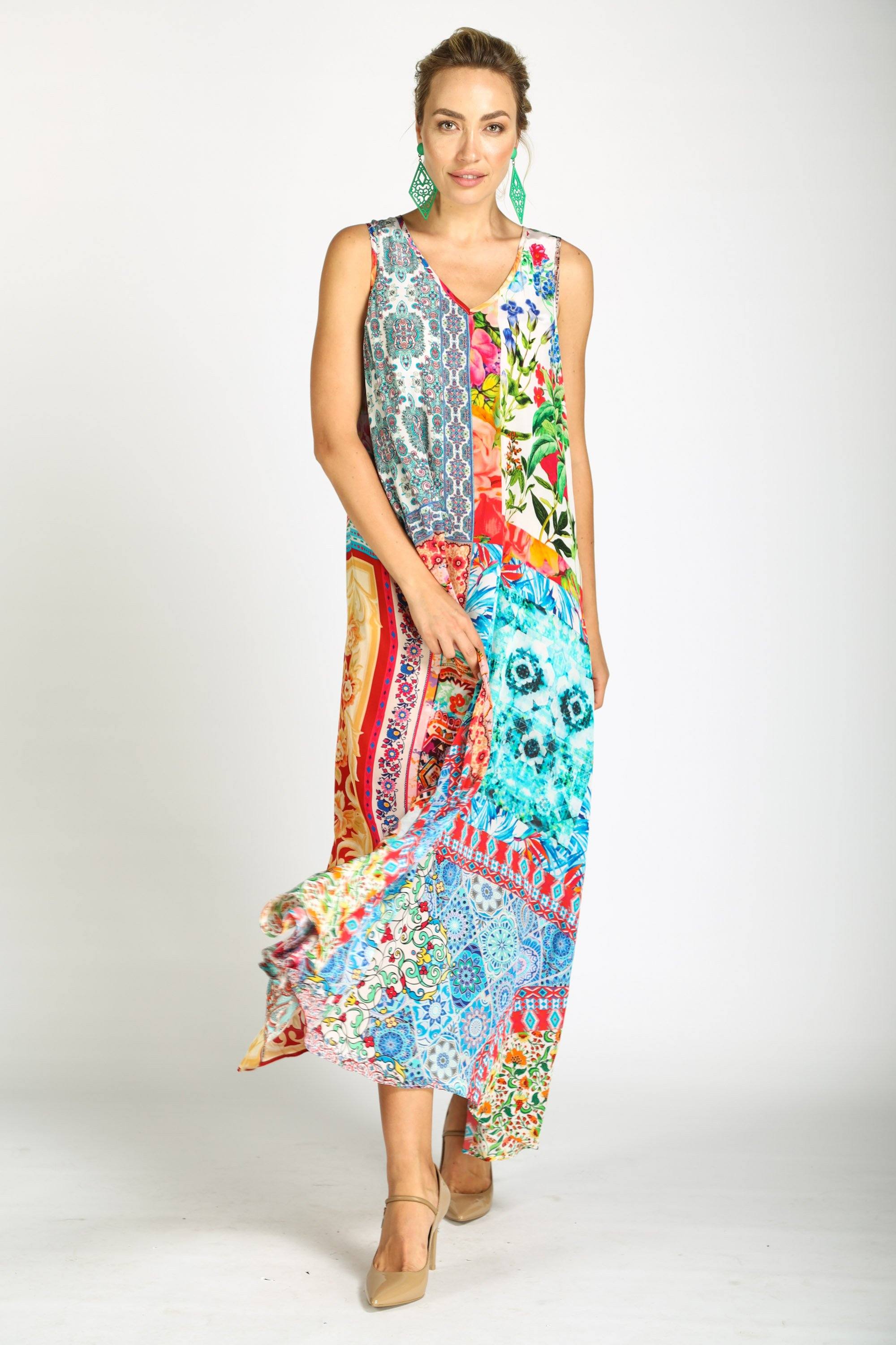 DAMASCUS - SLEEVELESS MAXI DRESS - TheSwankStore