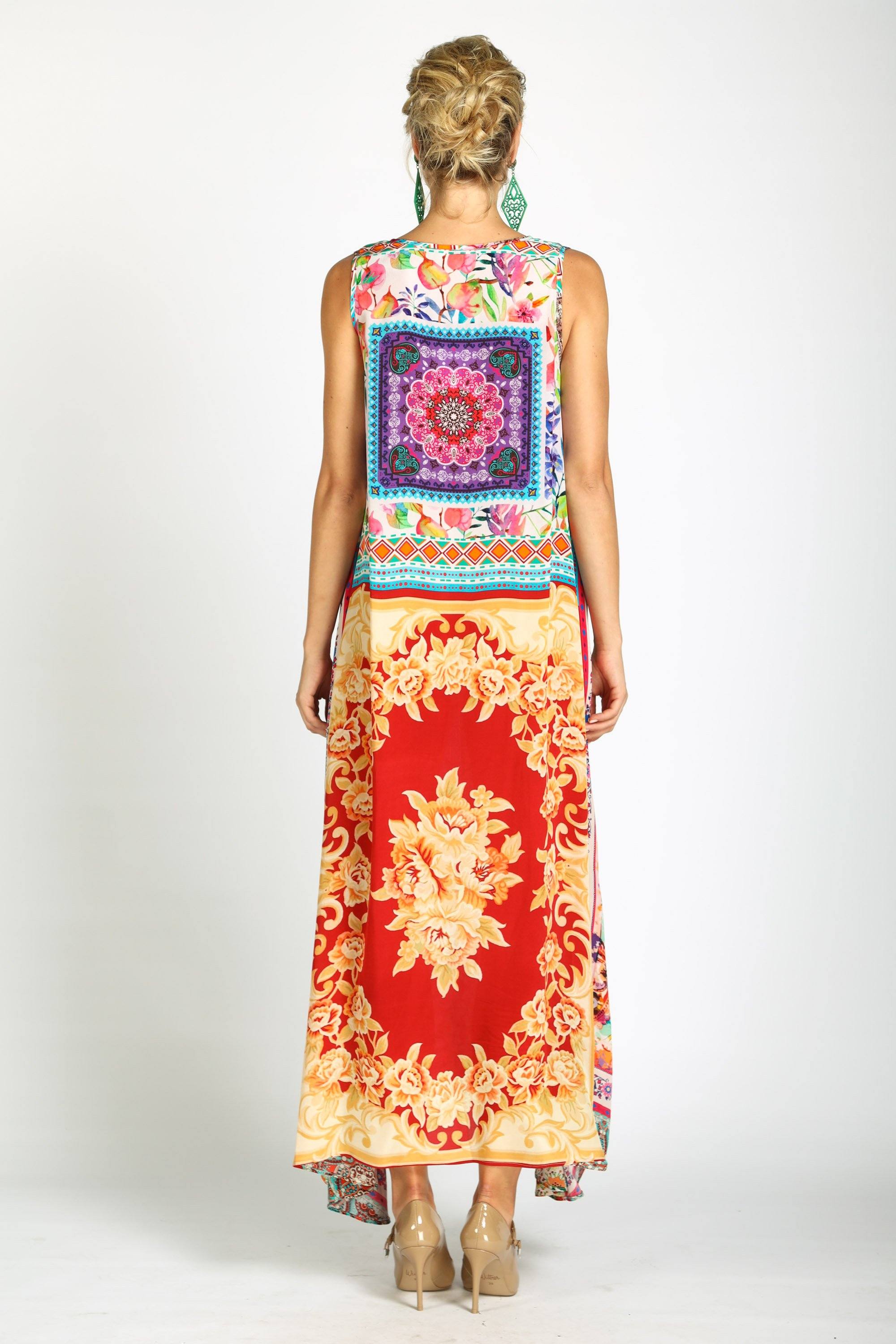 DAMASCUS - SLEEVELESS MAXI DRESS - TheSwankStore