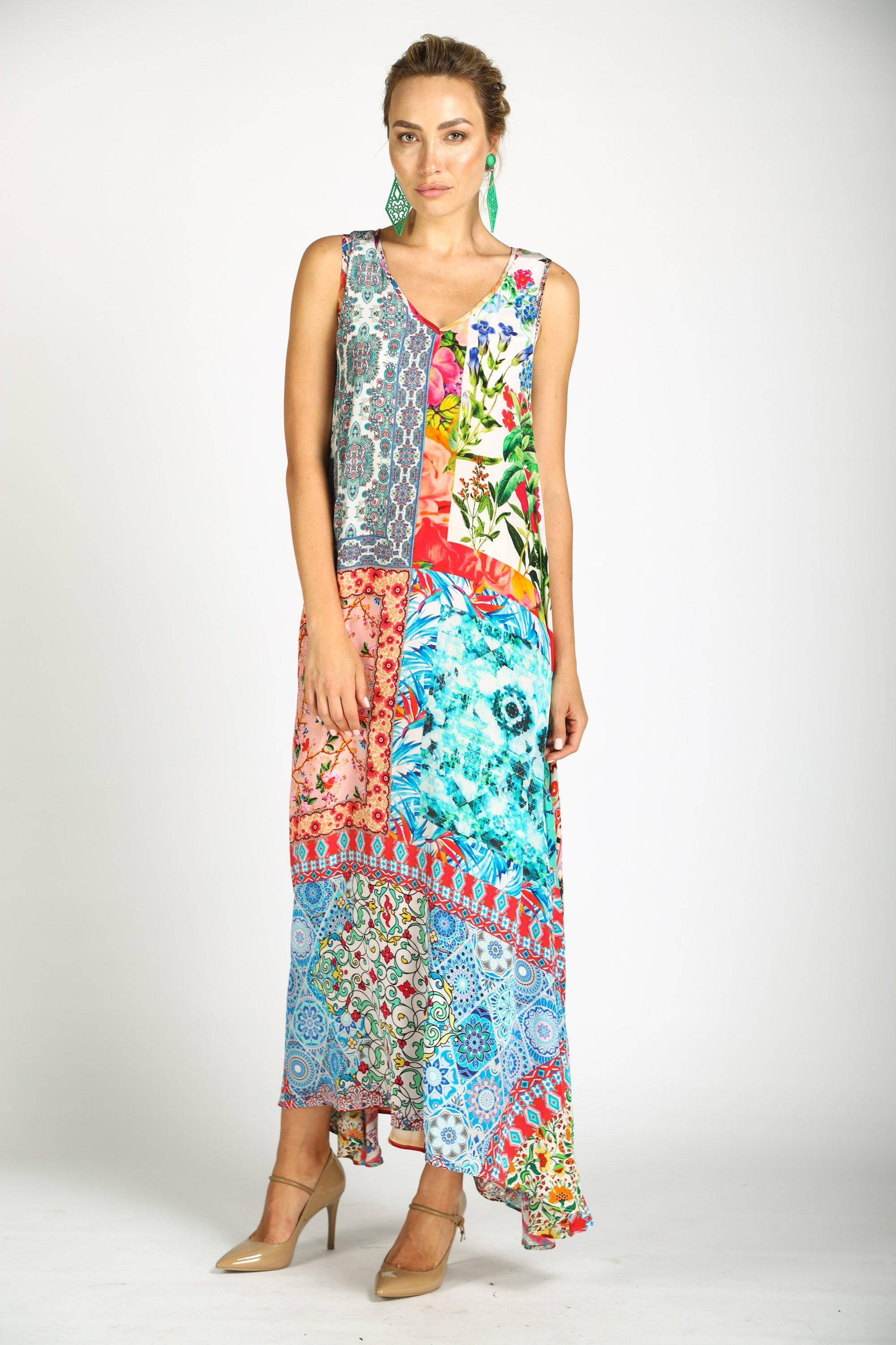 DAMASCUS - SLEEVELESS MAXI DRESS - TheSwankStore