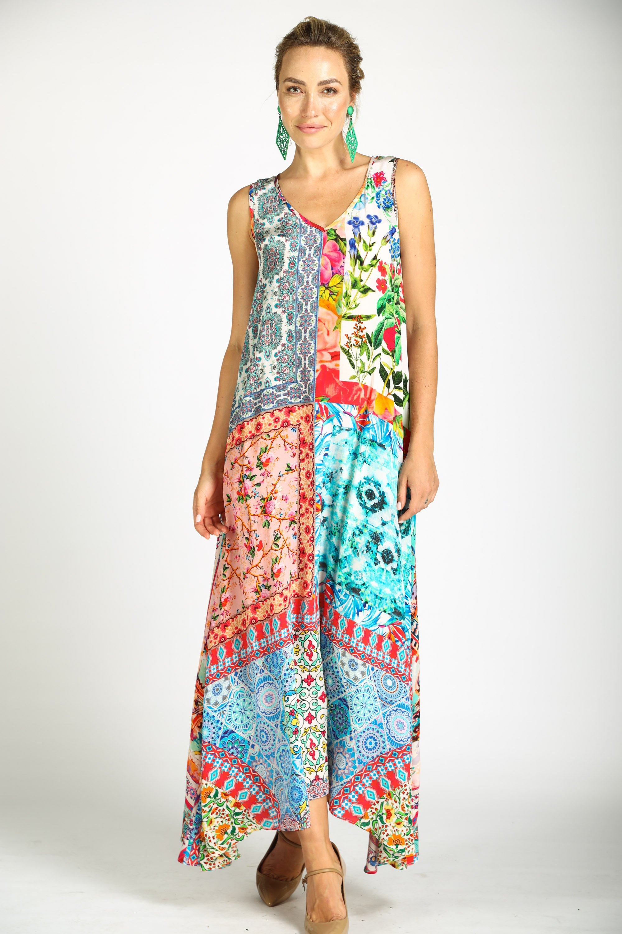 DAMASCUS - SLEEVELESS MAXI DRESS - TheSwankStore