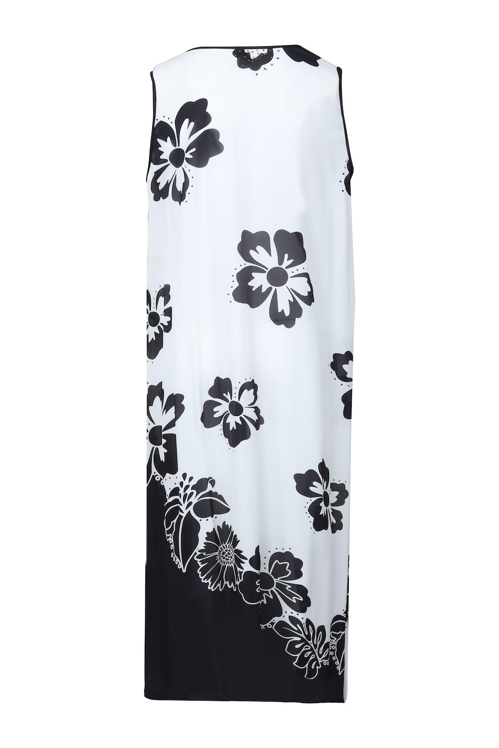 Black and white Avanti Sleeveless Maxi Dress (TheSwankStore) Viscose Crepe fabric