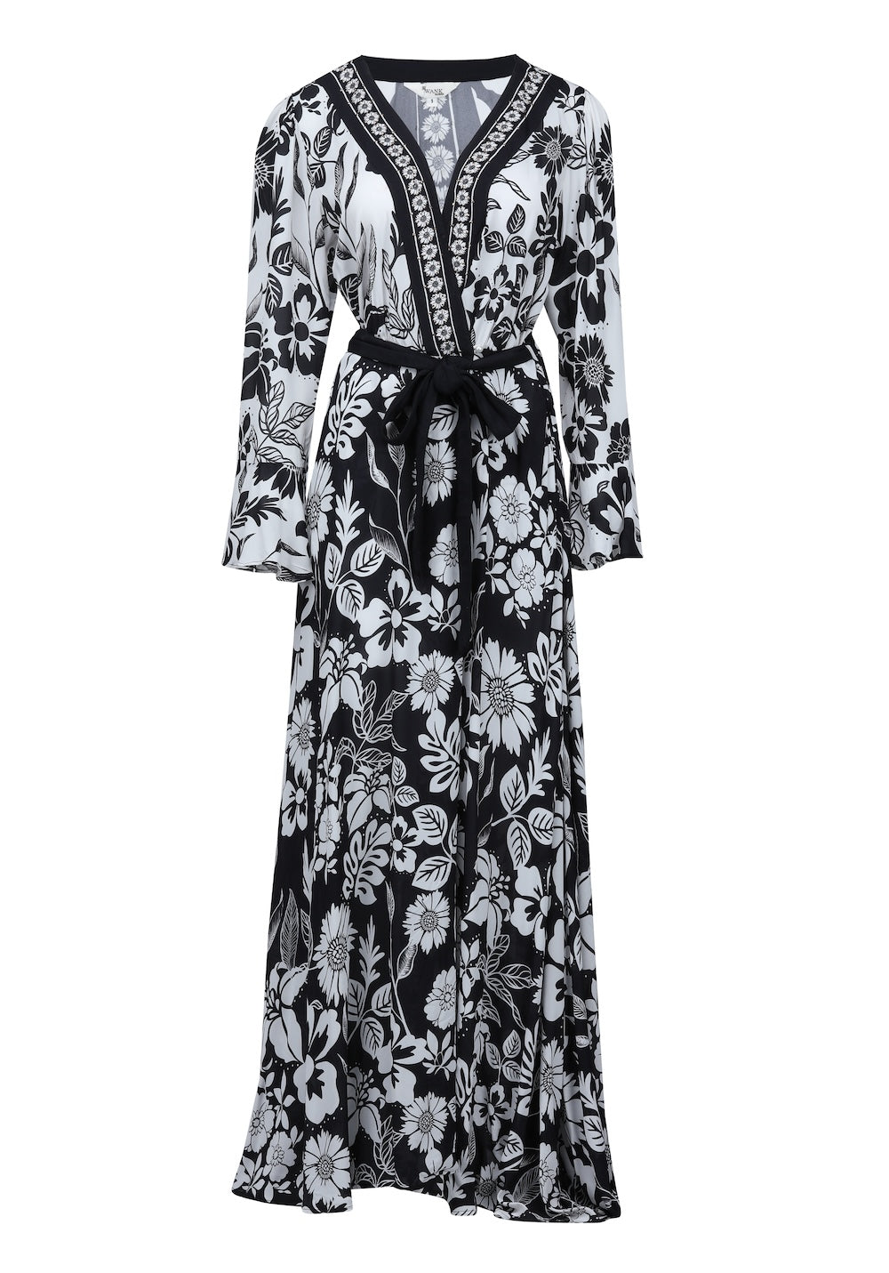 Black and white Avanti Luxe Robe Dress (TheSwankStore) Viscose Crepe fabric
