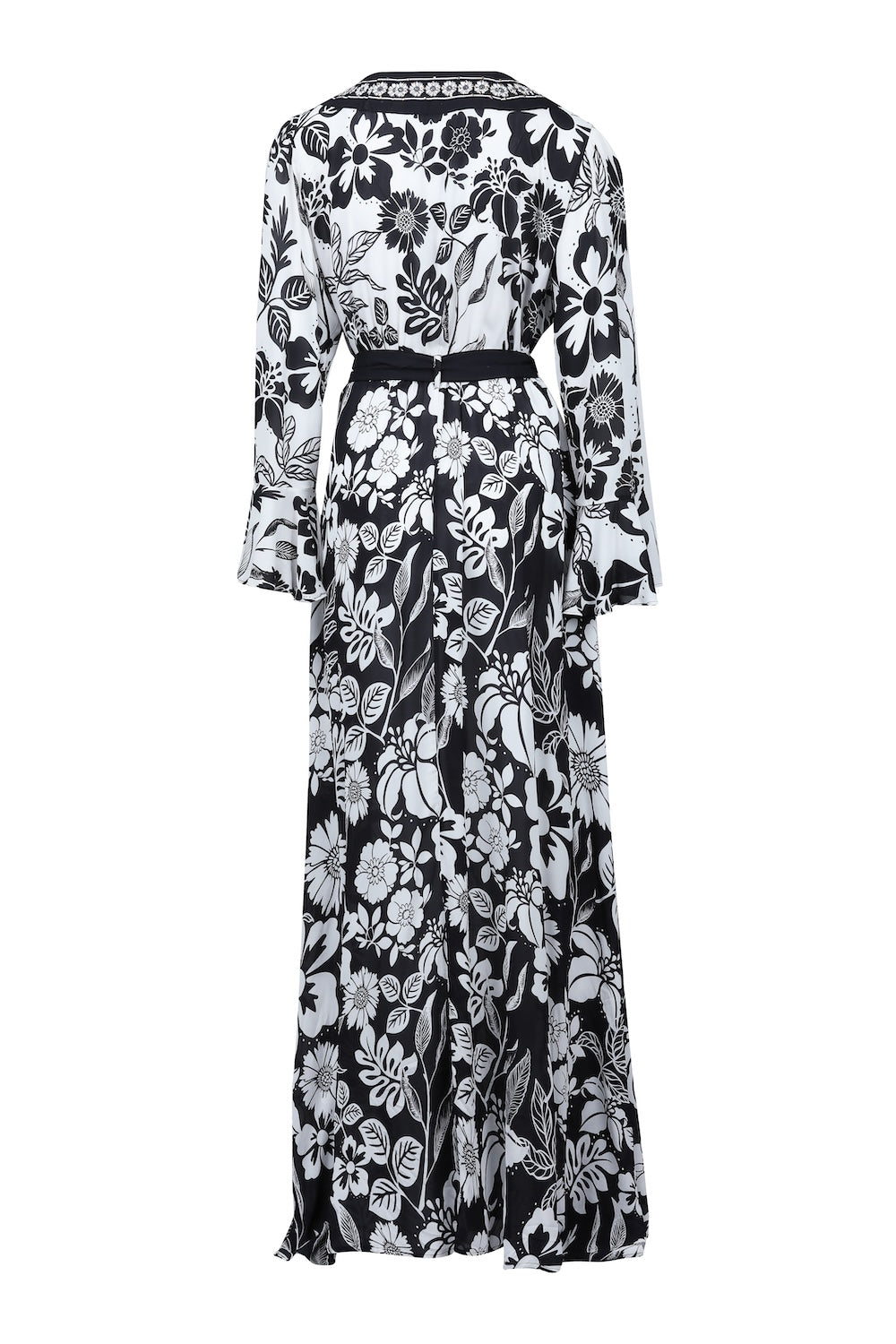 Black and white Avanti Luxe Robe Dress (TheSwankStore) Viscose Crepe fabric