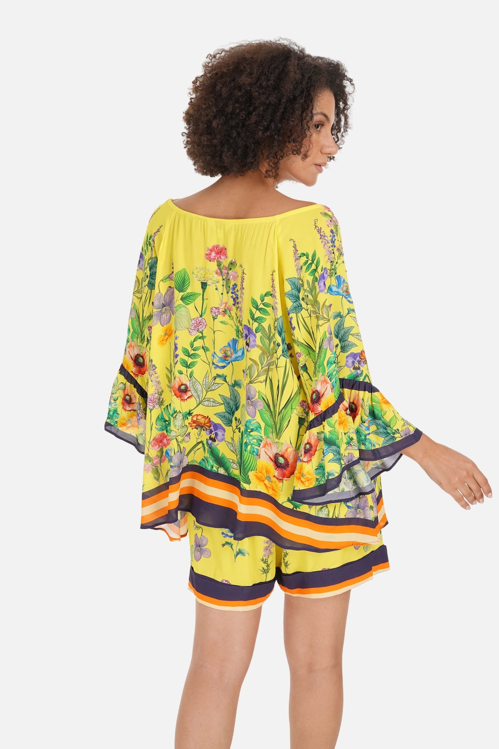 Yellow, green and black Calico Gypsy Tunic (TheSwankStore) Viscose Crepe fabric