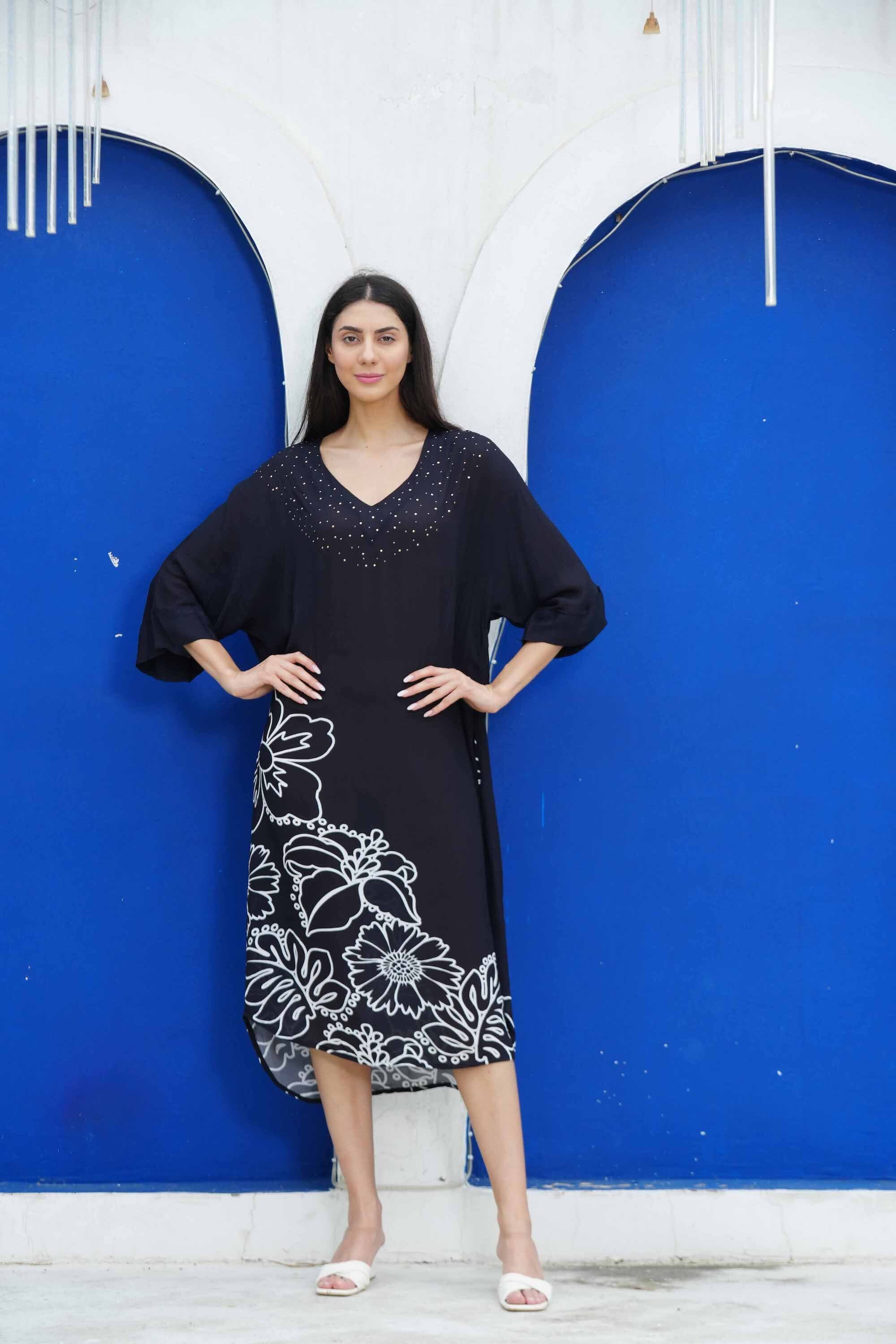 AVANTI - MIDI DRESS WITH SHORT SLEEVE - TheSwankStore
