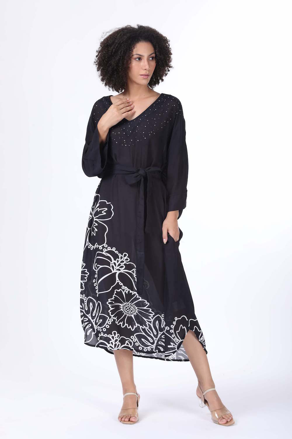 AVANTI - MIDI DRESS WITH SHORT SLEEVE - TheSwankStore