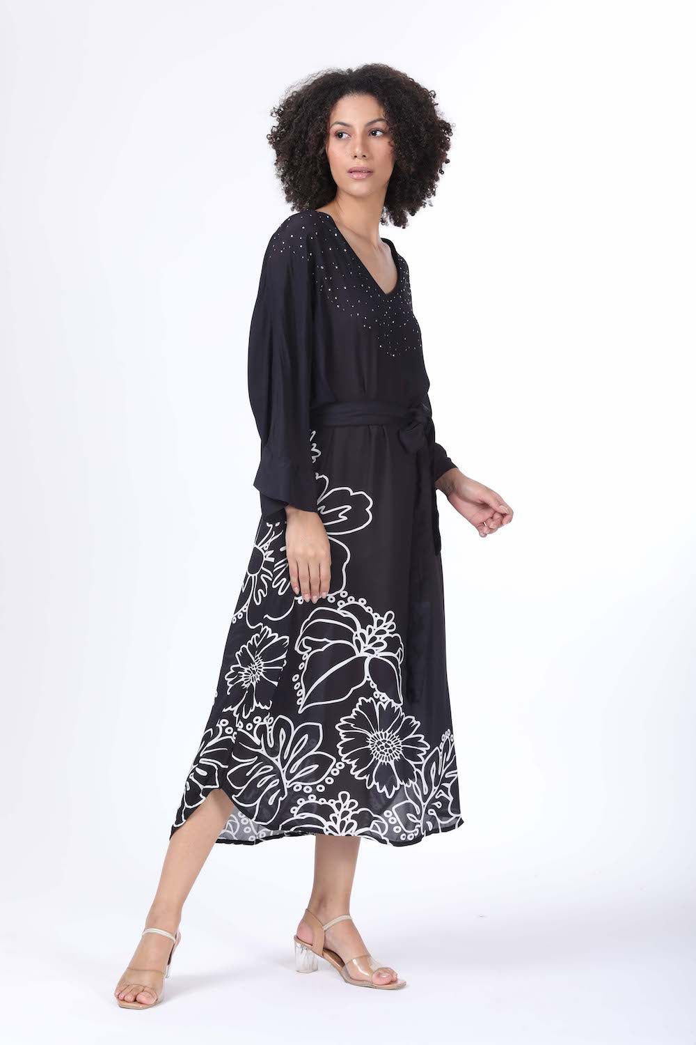 AVANTI - MIDI DRESS WITH SHORT SLEEVE - TheSwankStore