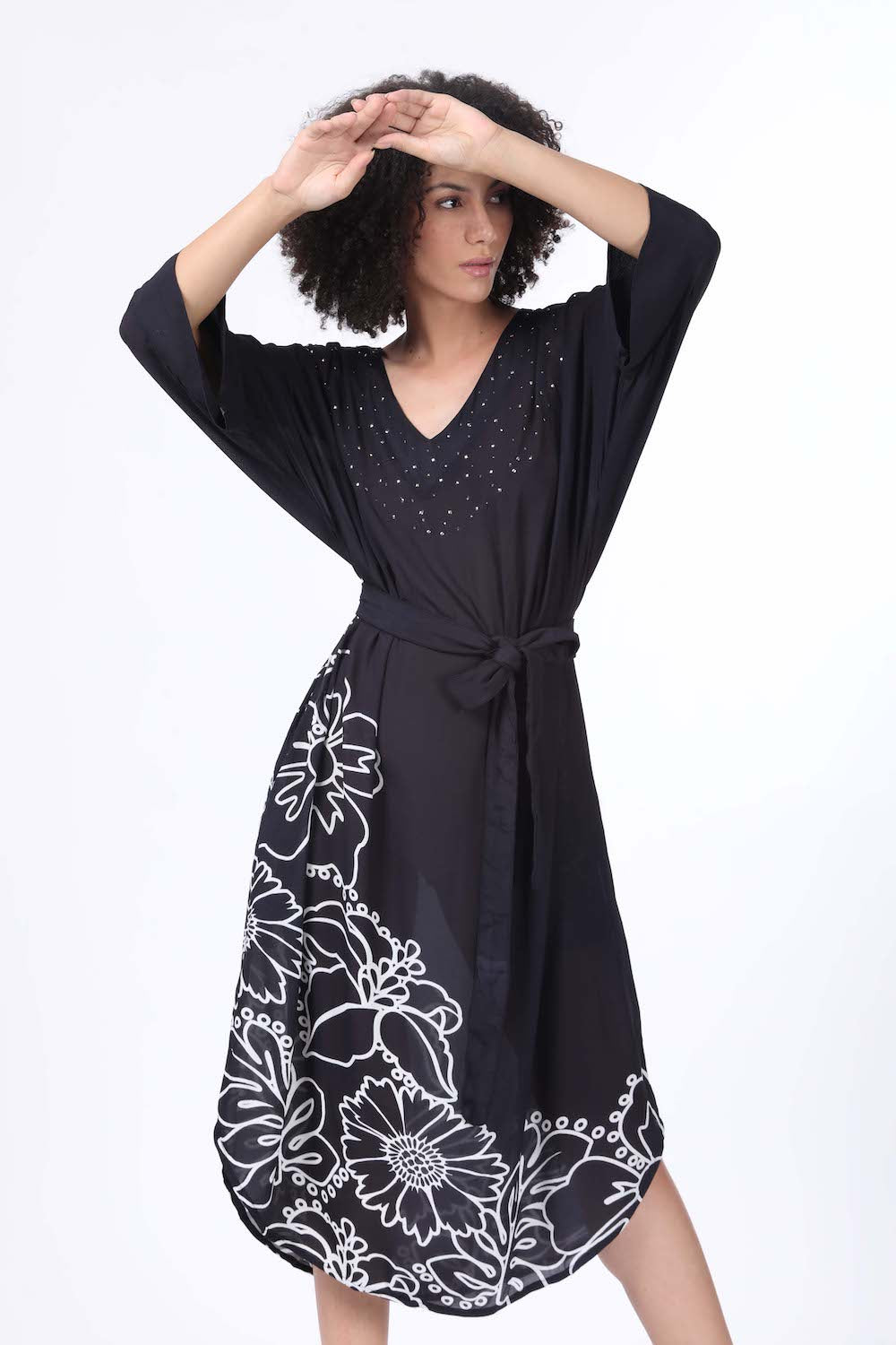 AVANTI - MIDI DRESS WITH SHORT SLEEVE - TheSwankStore