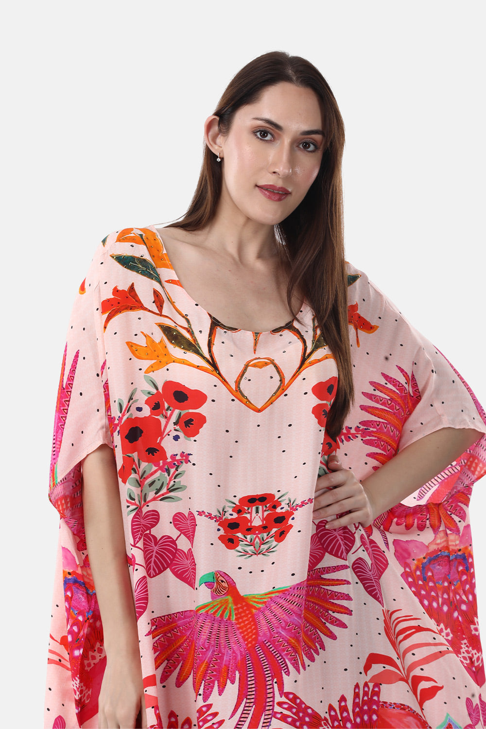 BIRDS OF PARADISE - SHORT BOX KAFTAN - TheSwankStore