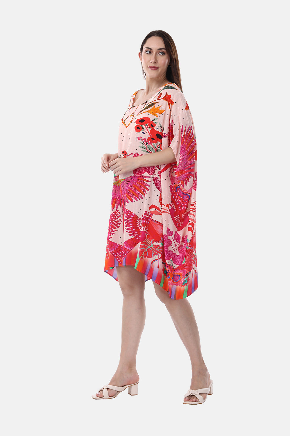 BIRDS OF PARADISE - SHORT BOX KAFTAN - TheSwankStore