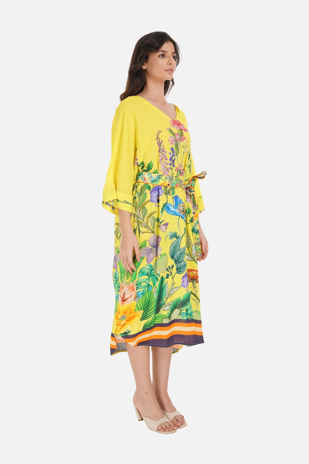 CALICO - MIDI DRESS WITH SHORT SLEEVE - TheSwankStore