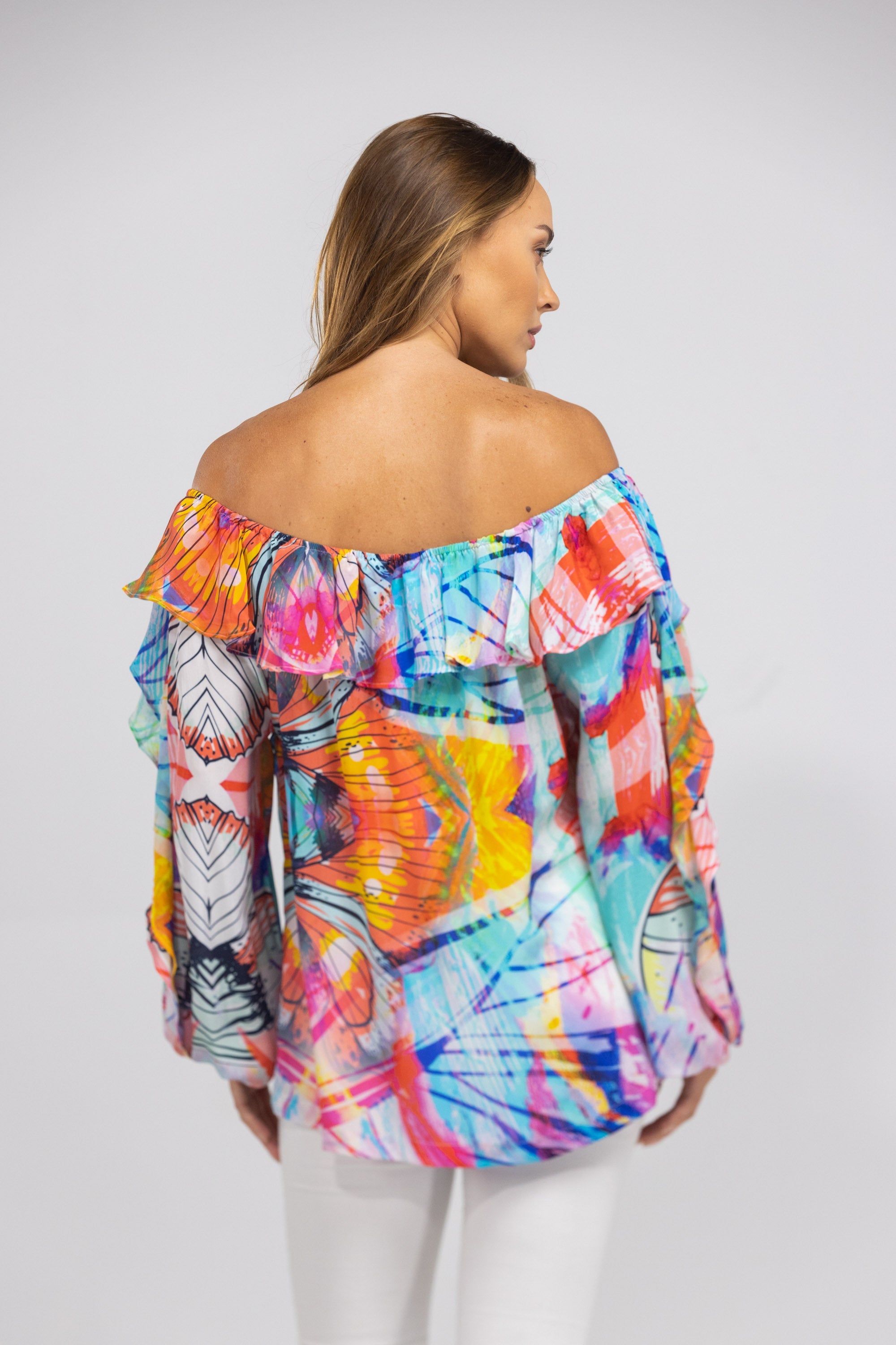 CANBERRA - FLAMENCO TOP 100% Silk - TheSwankStore